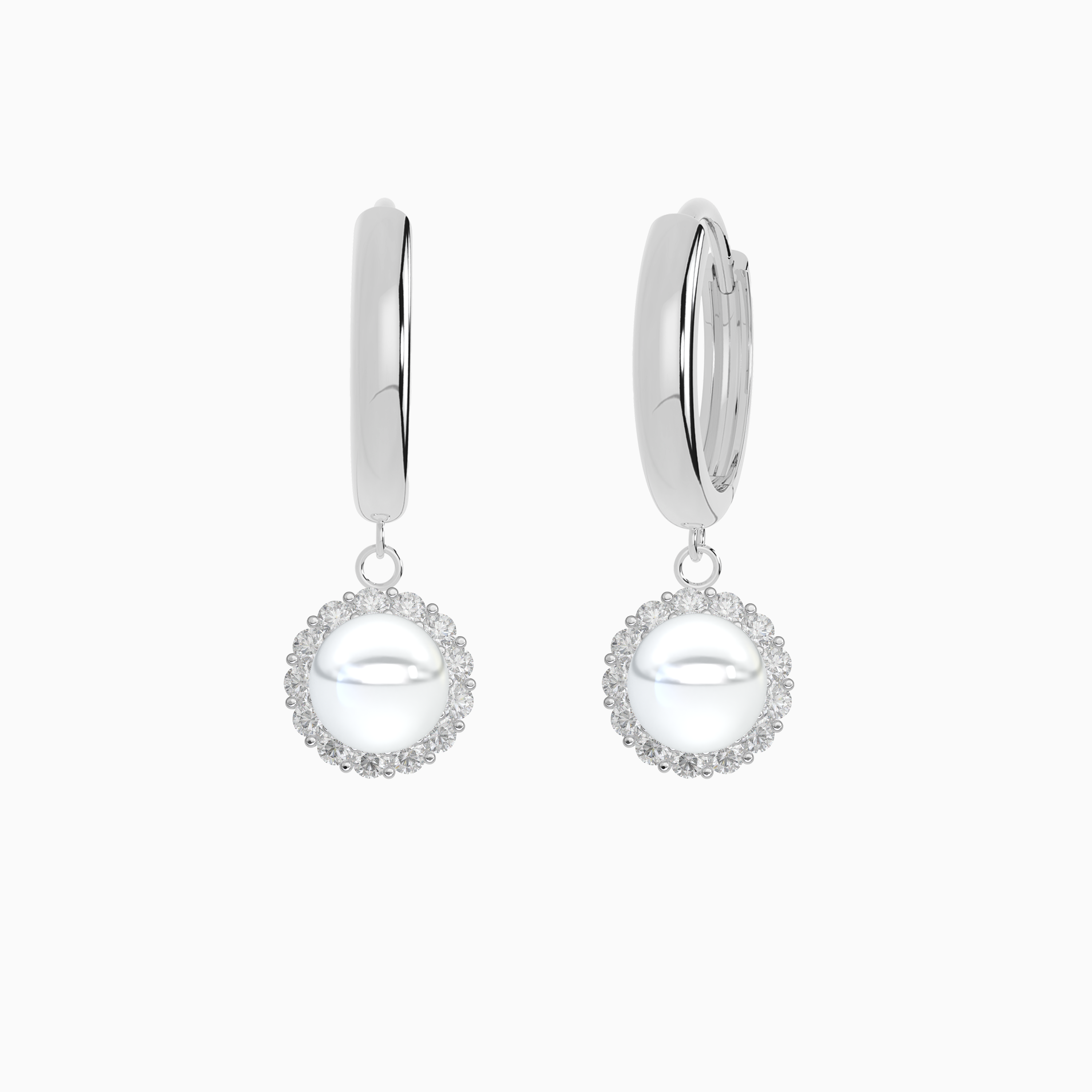 Halo Pearl Hoop Earring