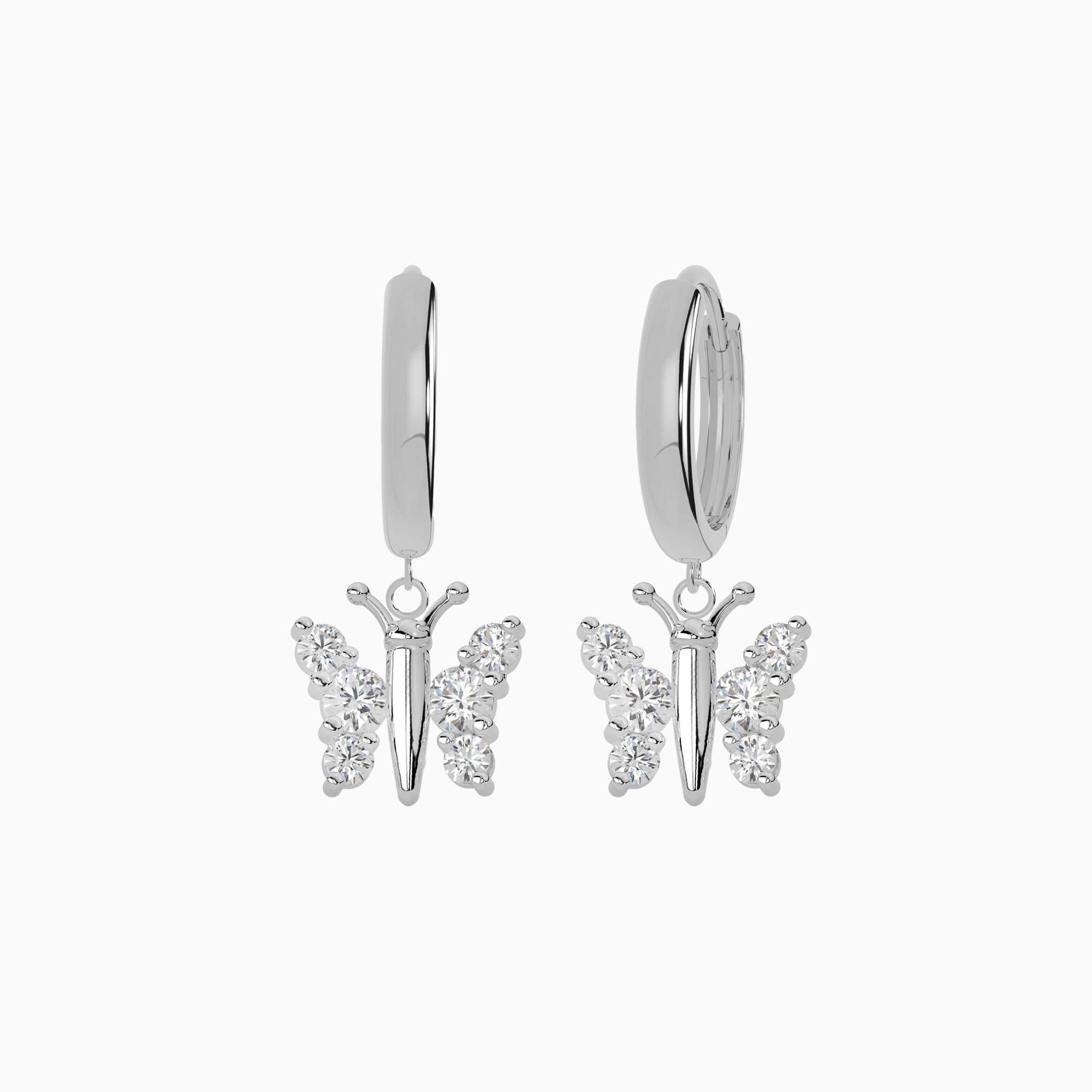 Dainty Butterfly Hoop Earrings