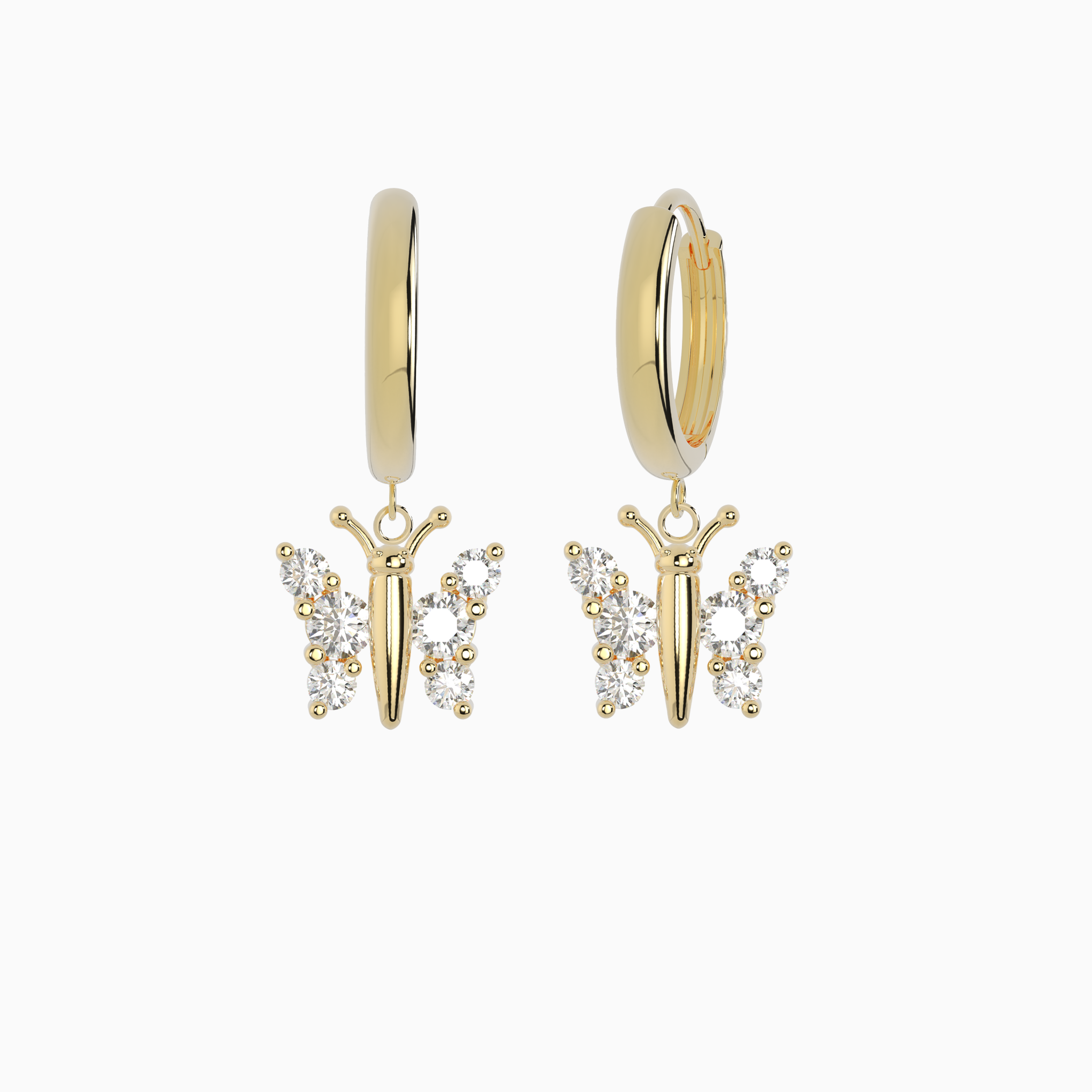 Dainty Butterfly Hoop Earrings