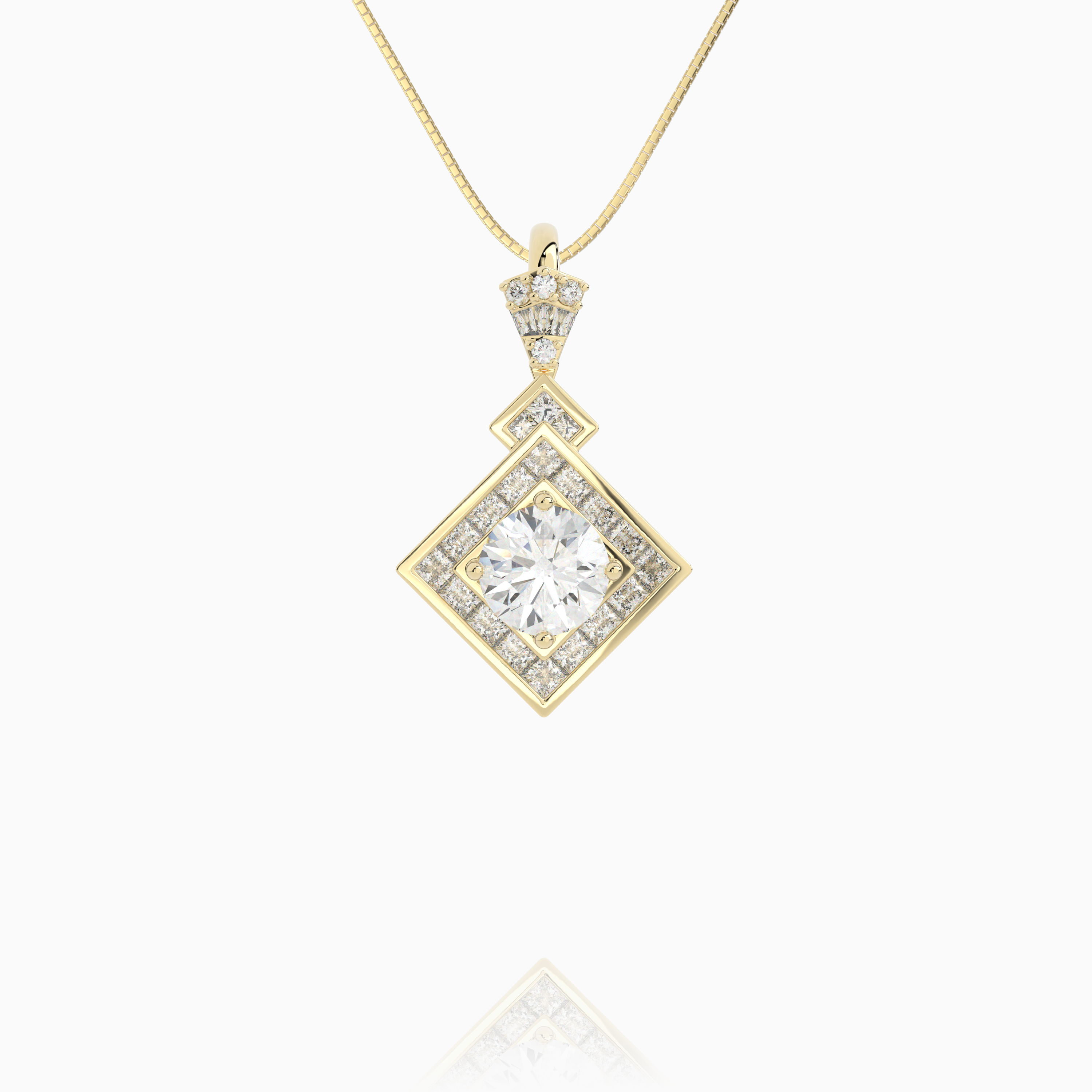 Art Deco Vintage Square Pendant