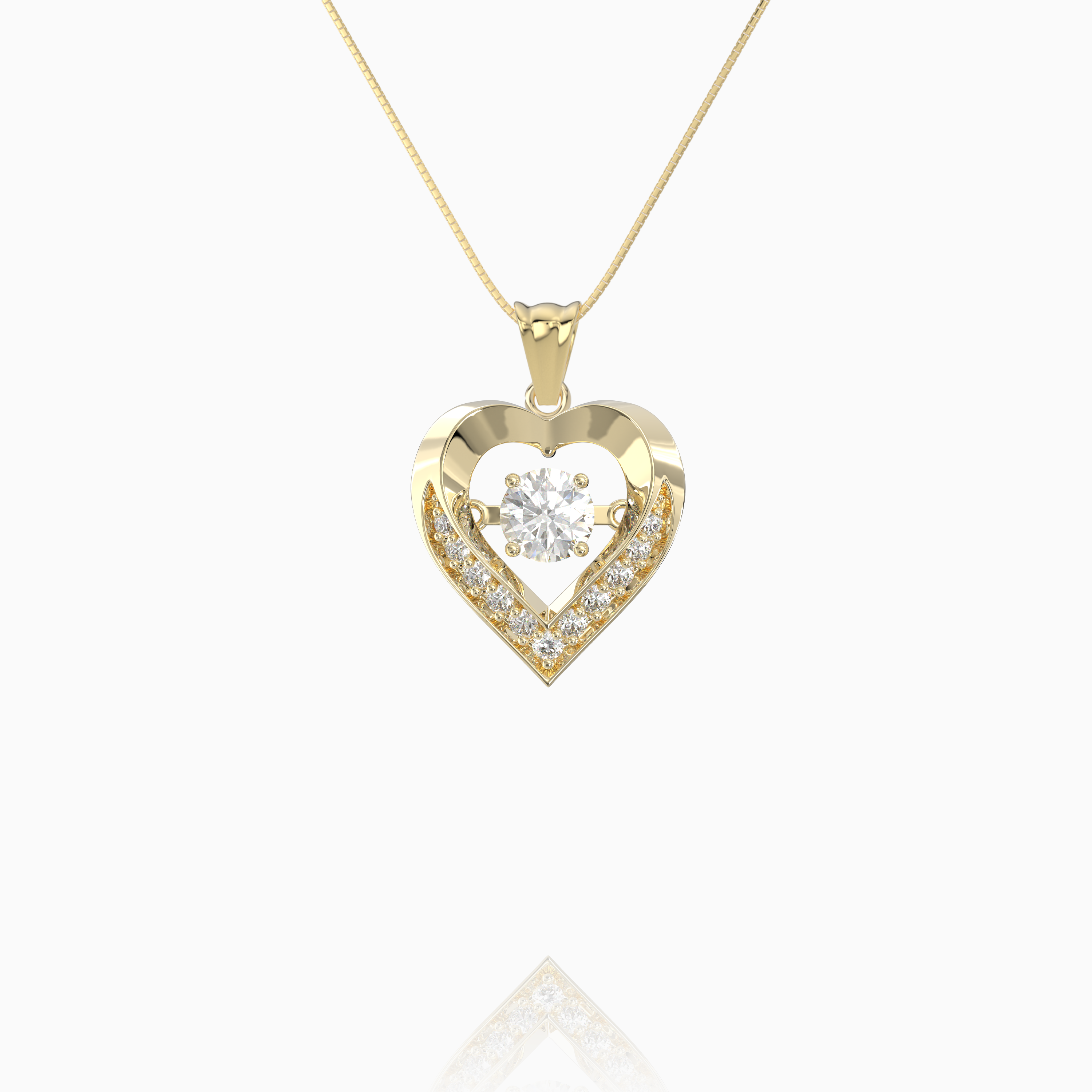 Dancing Gem Heart Pendant