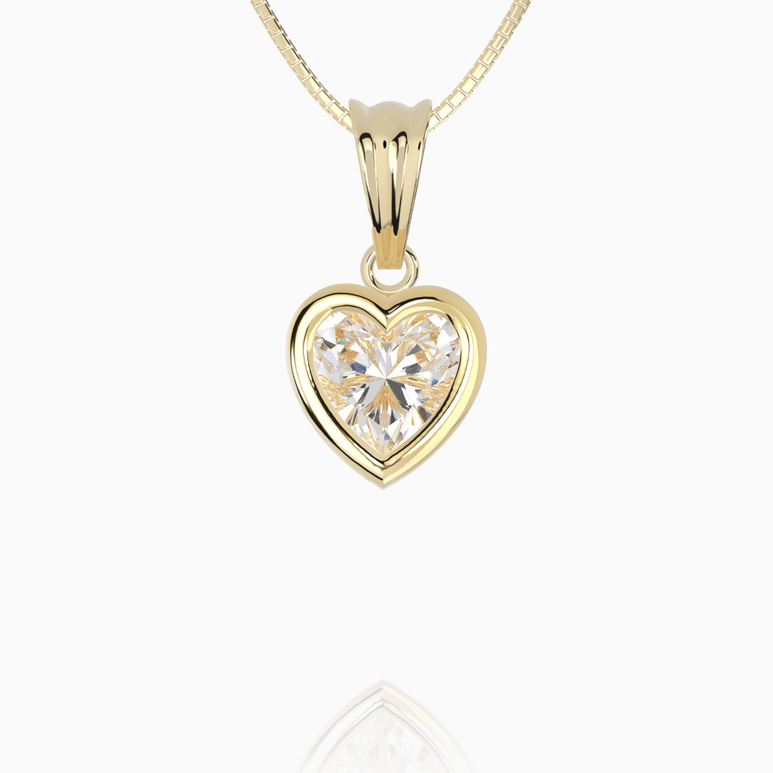 Bezel Solitaire Heart Pendant