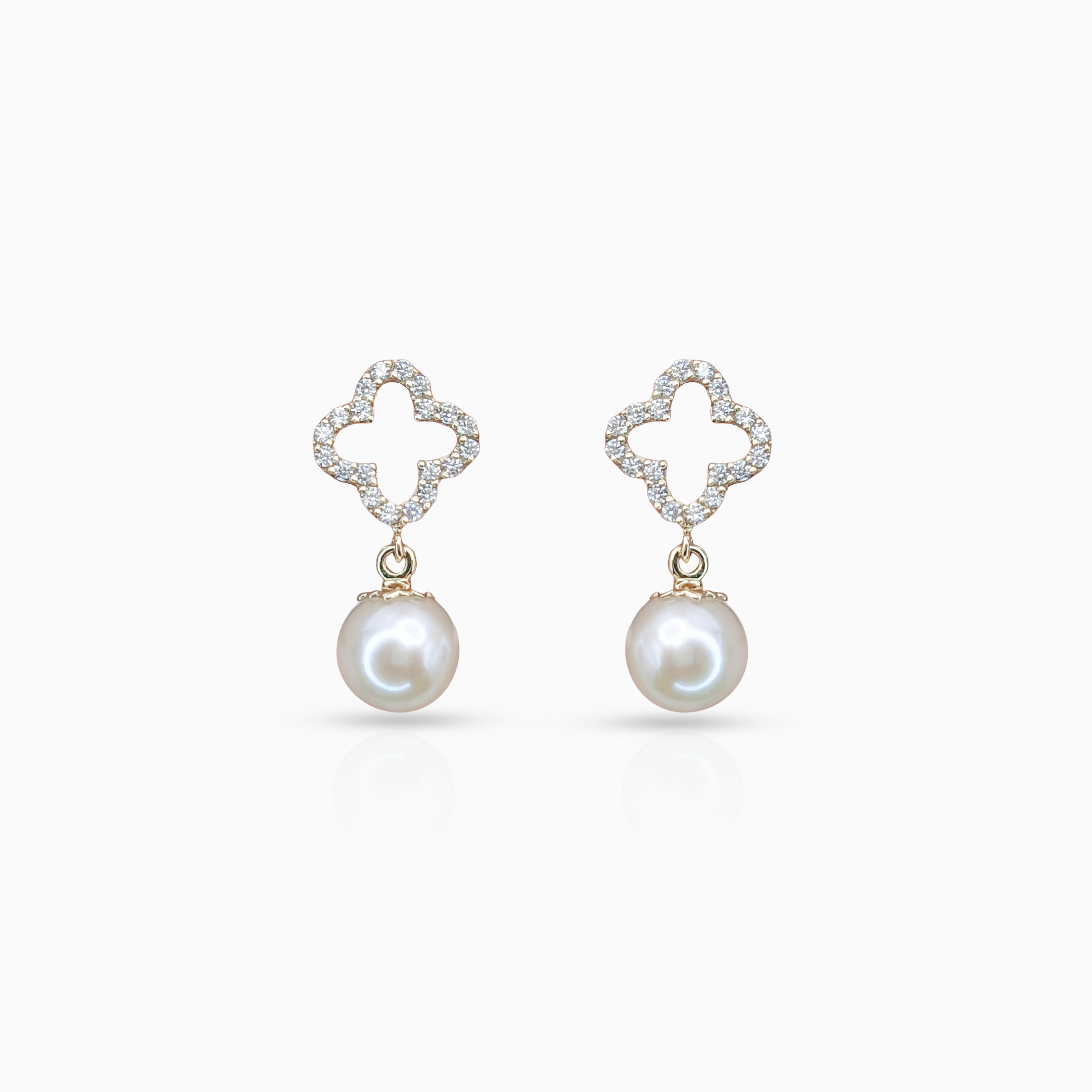 Clover Pearl Drop Earrings