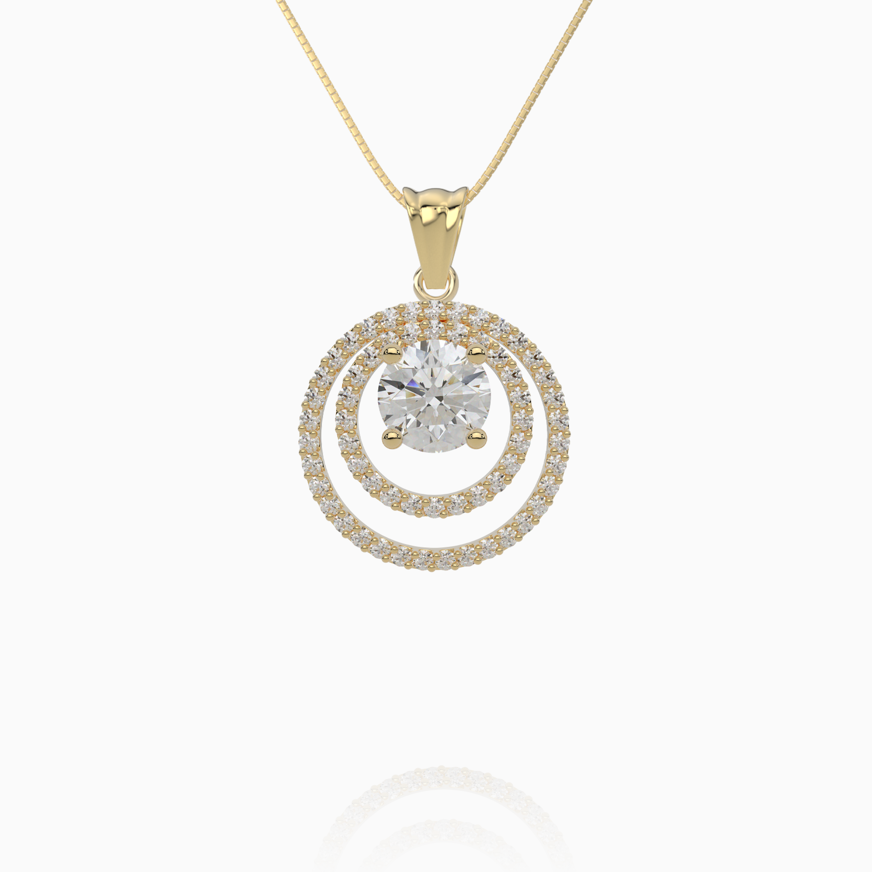 Double Stack Halo Pendant