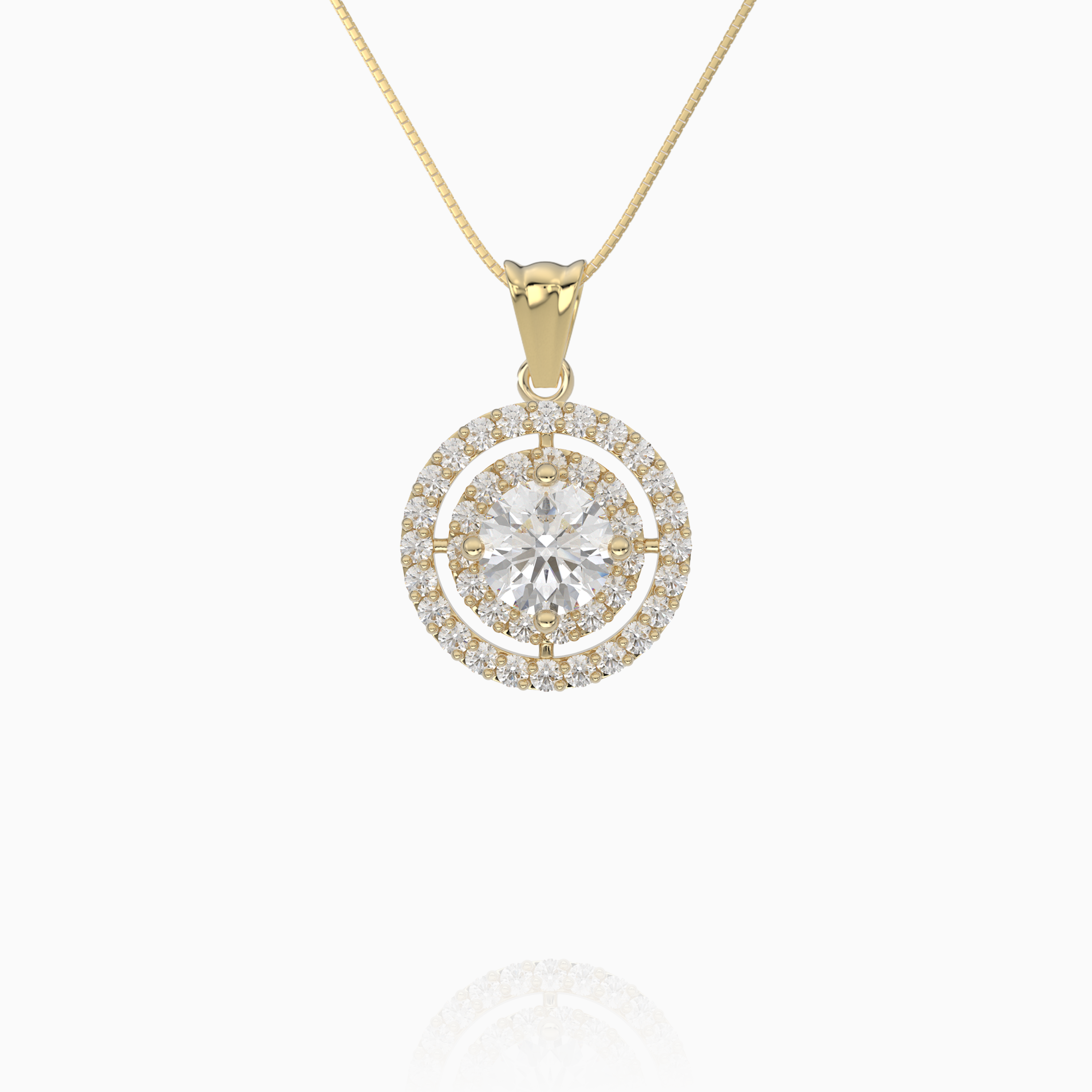 Double Pavé Halo Pendant