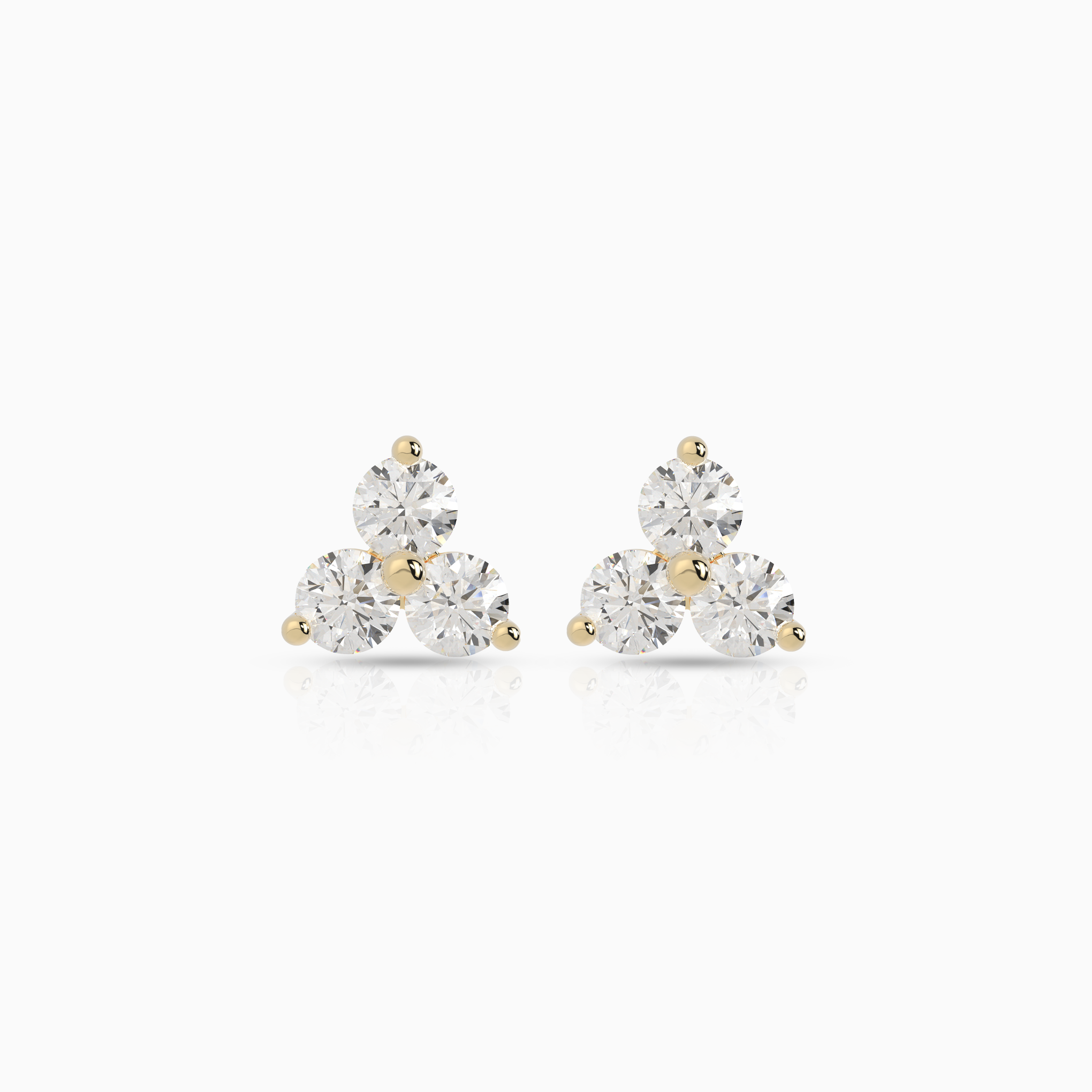 Trio Stone Cluster Earrings