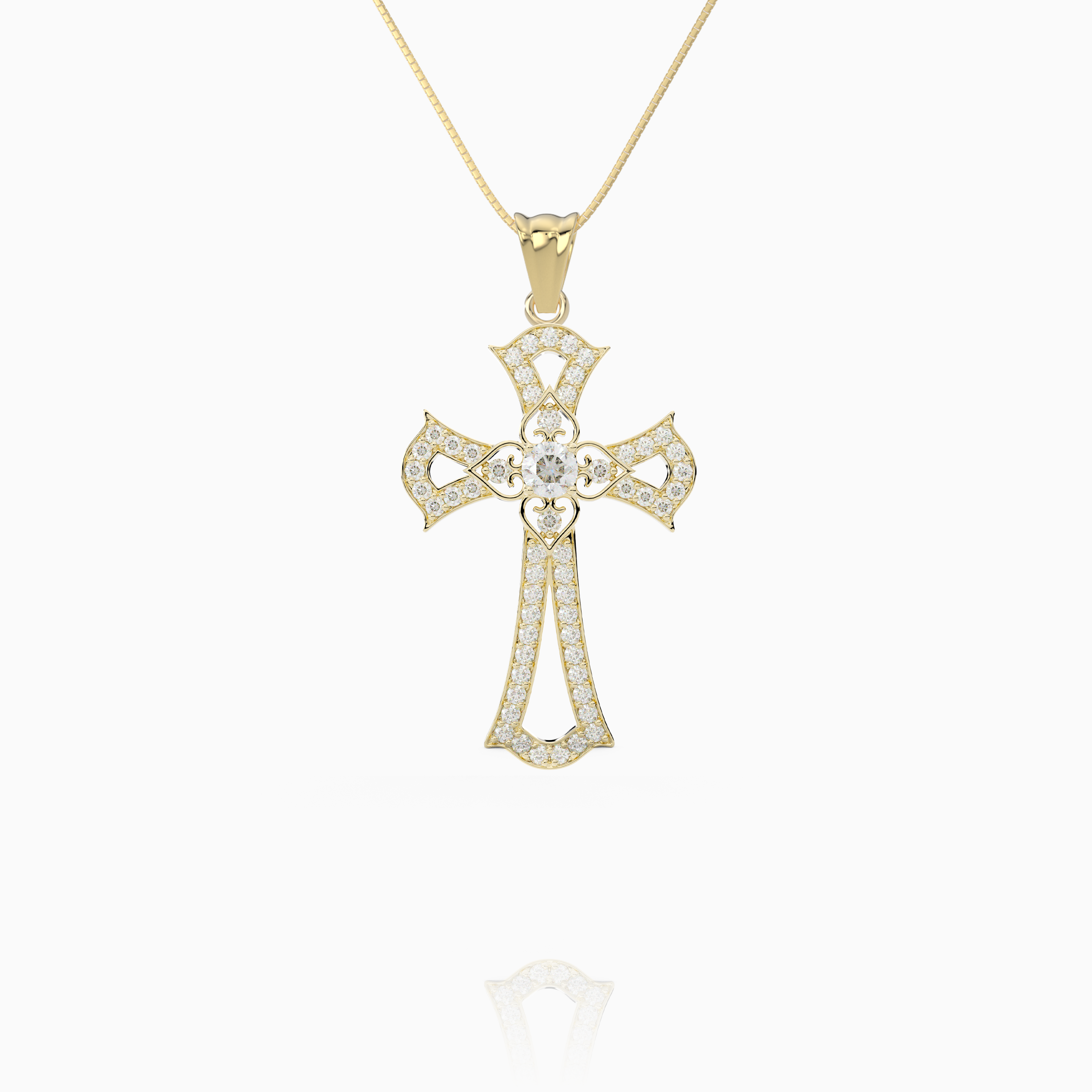 Bold Fan Cross Pendant
