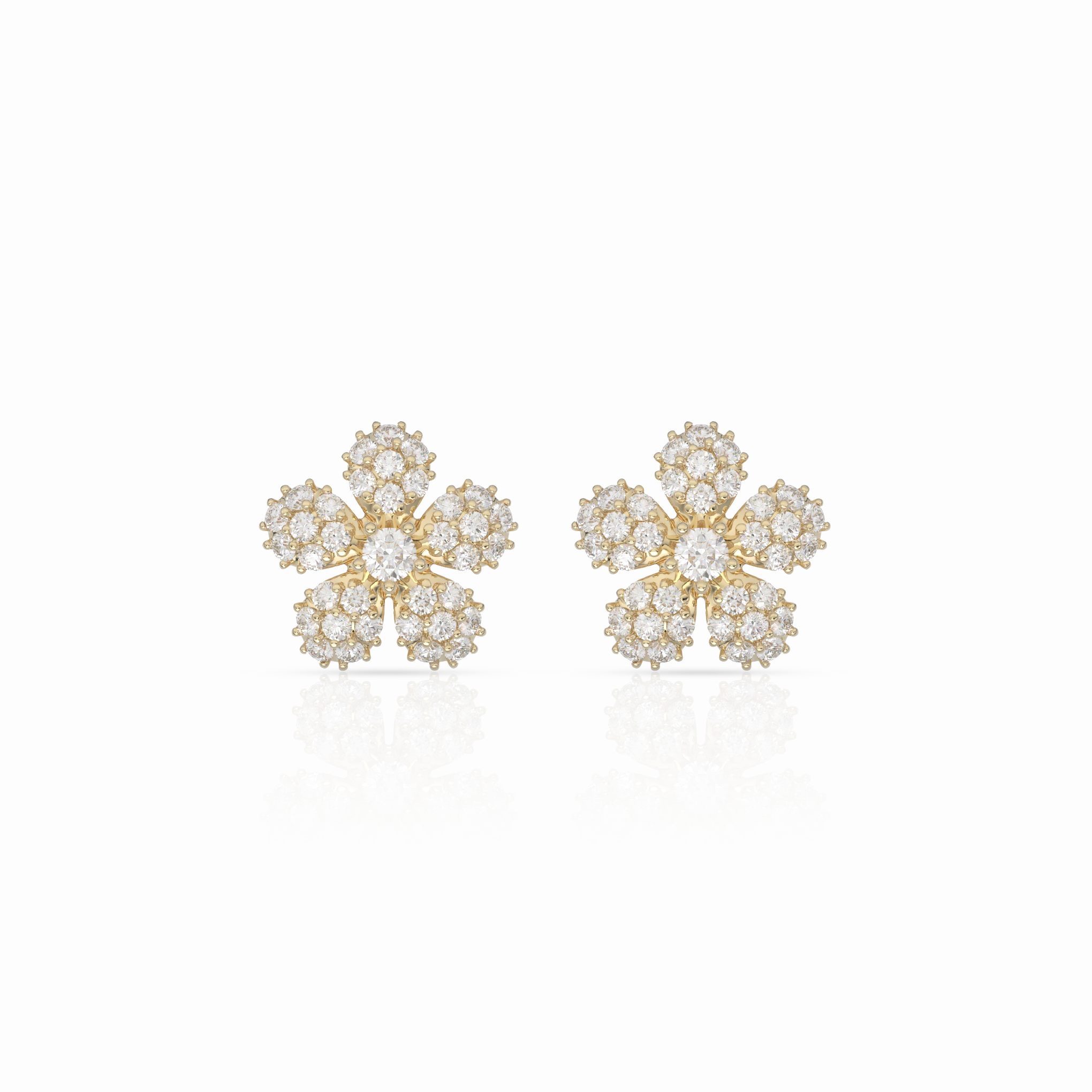 Pavé Flower Earrings