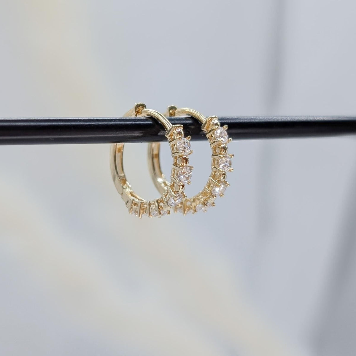 Gold Pavé Hoop Earrings