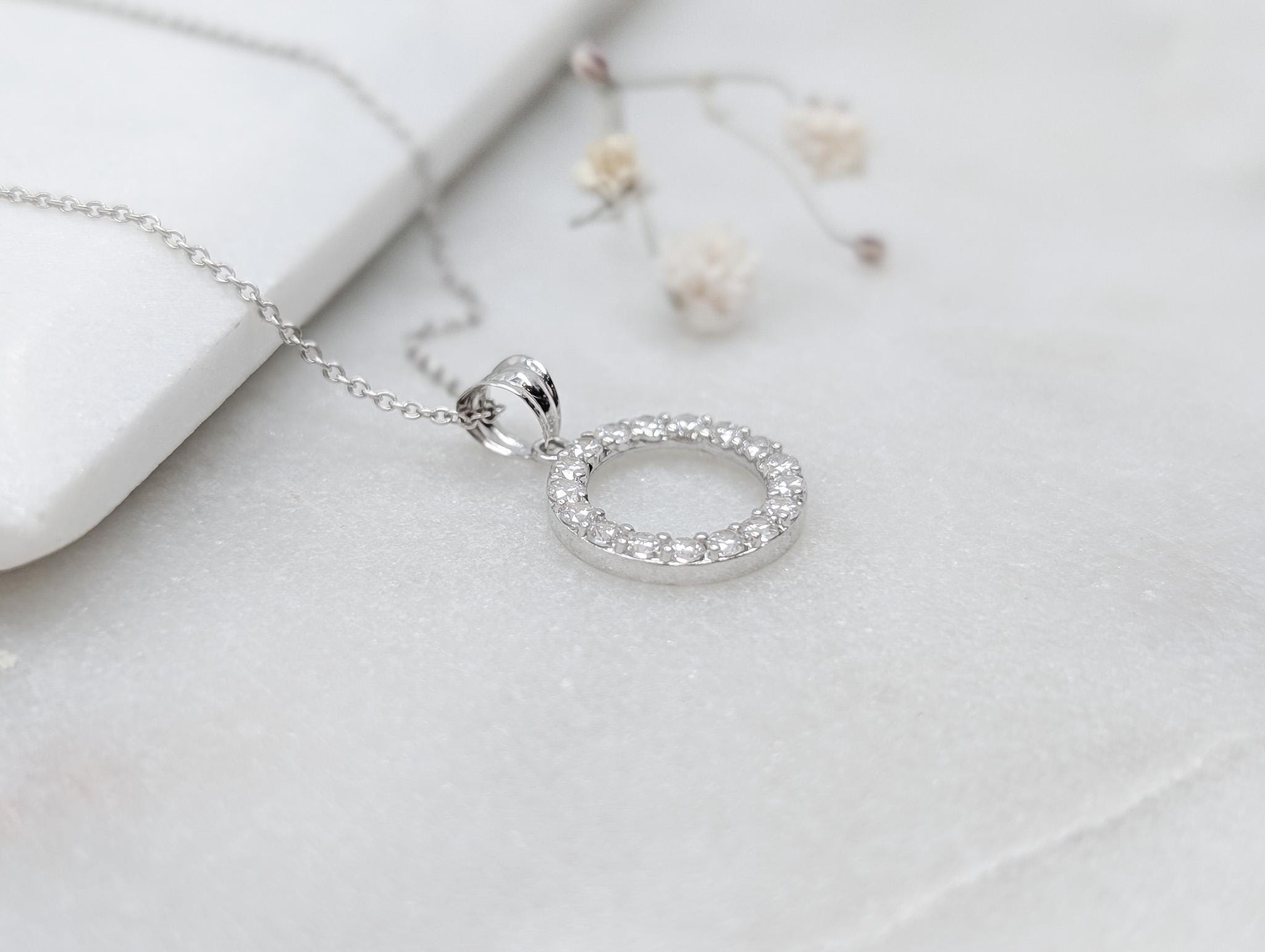 Eternity Circle Pendant - 925 Sterling Silver