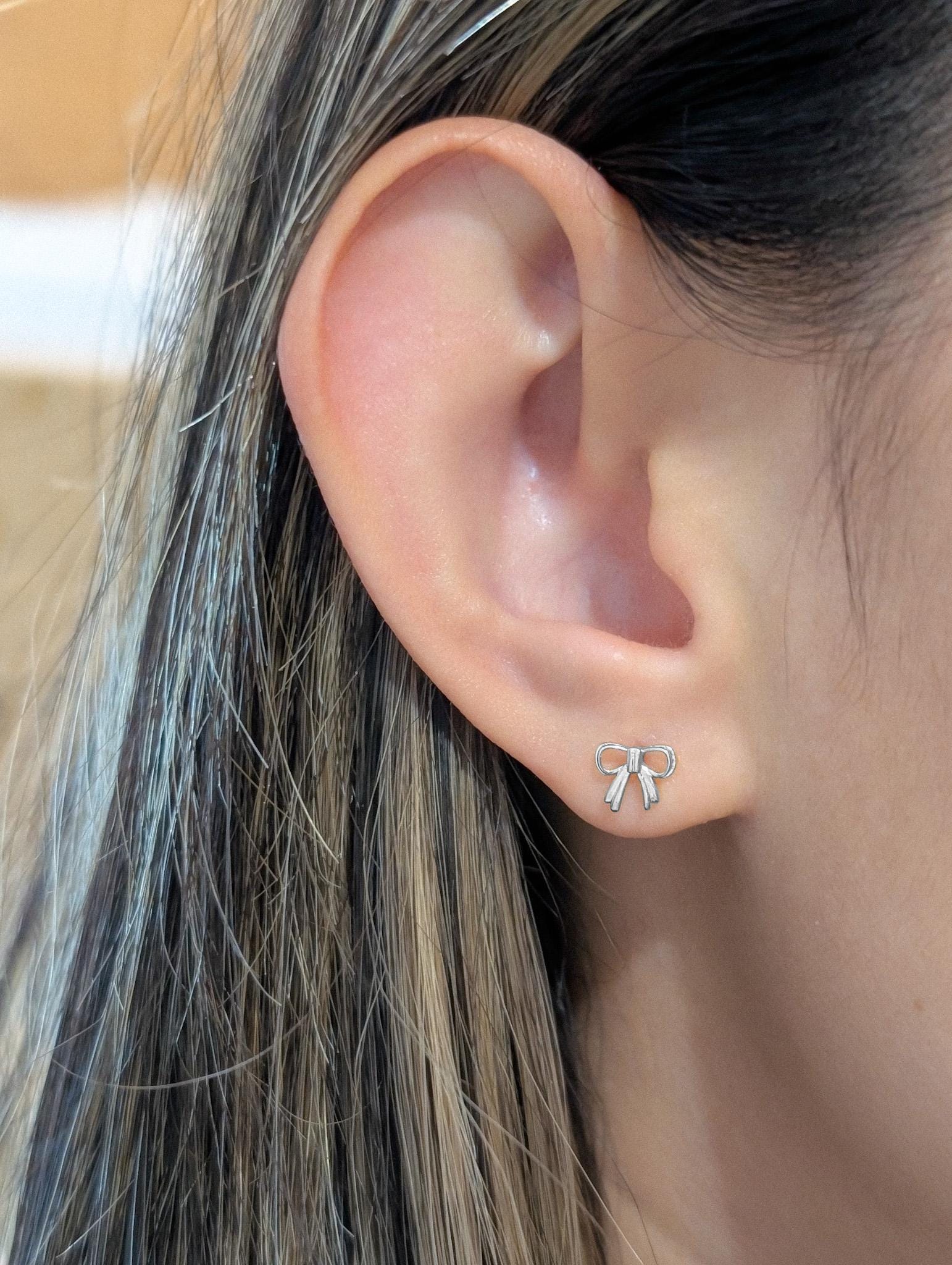 Mini Bow Studs - .925 Sterling Silver