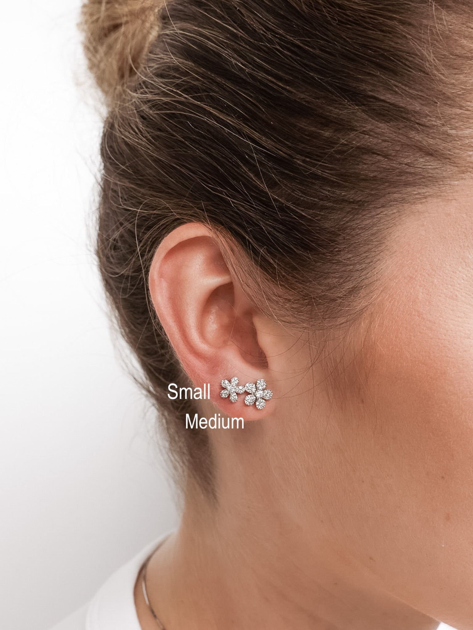 Pavé Flower Earrings