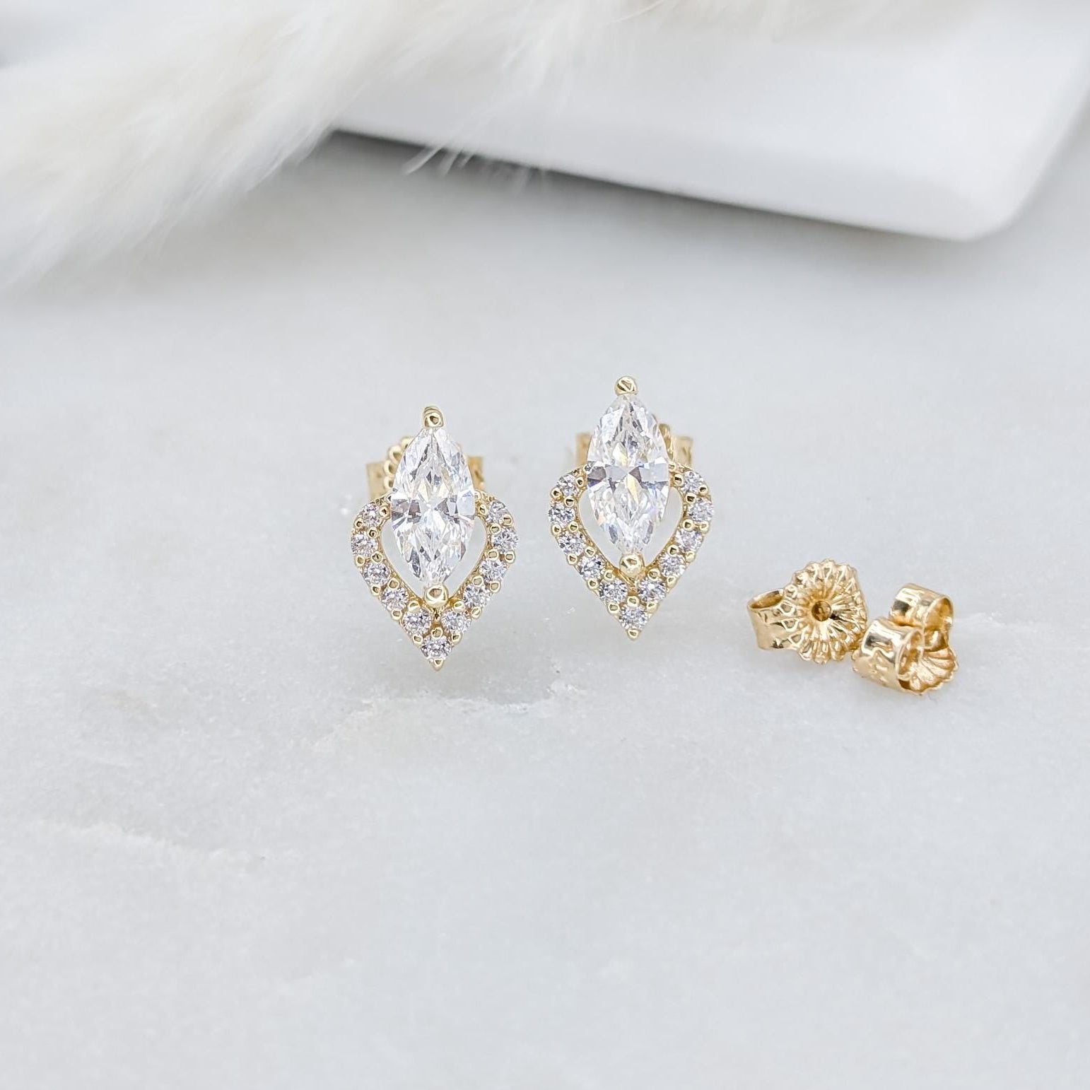 Vintage Marquise Stud Earrings