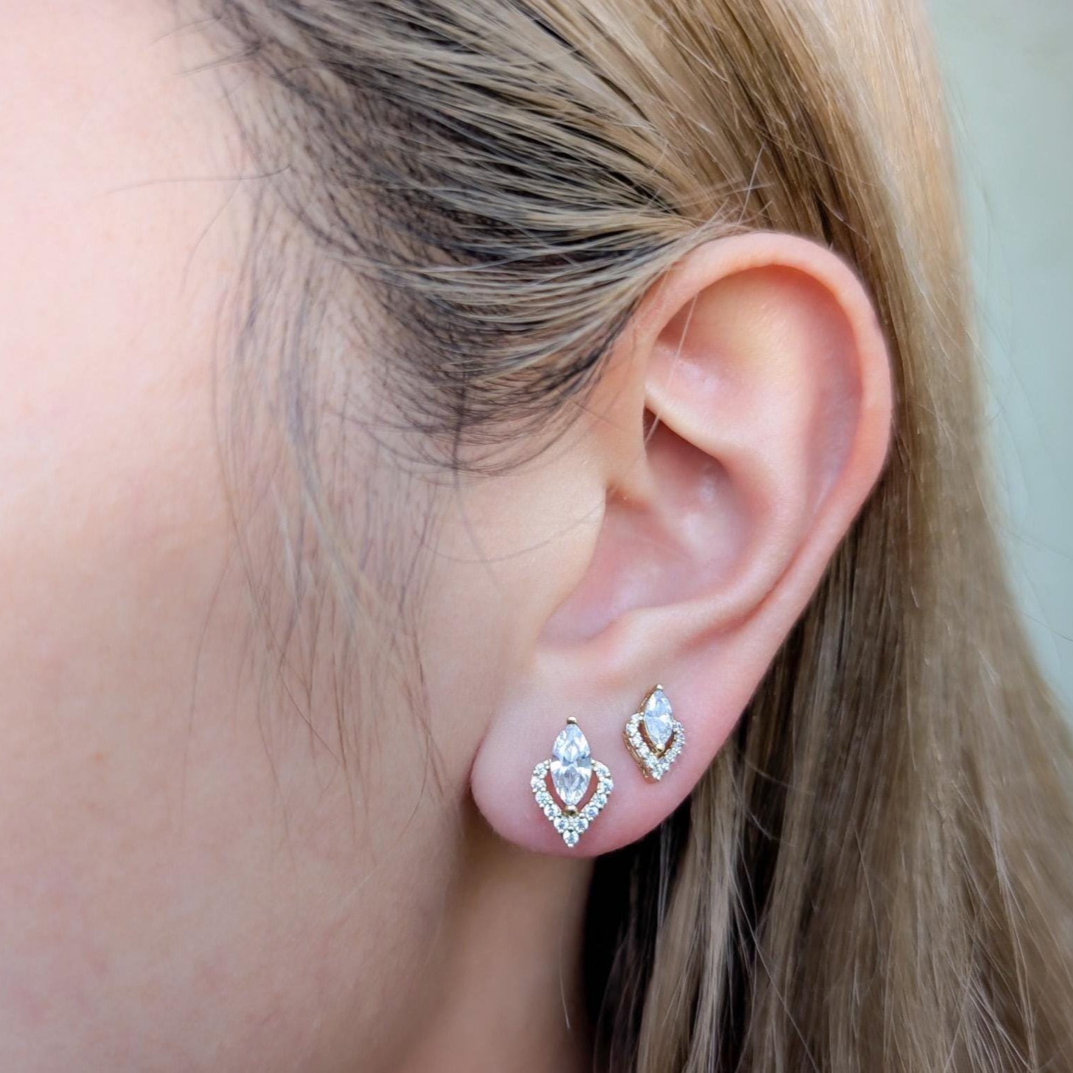 Vintage Marquise Stud Earrings