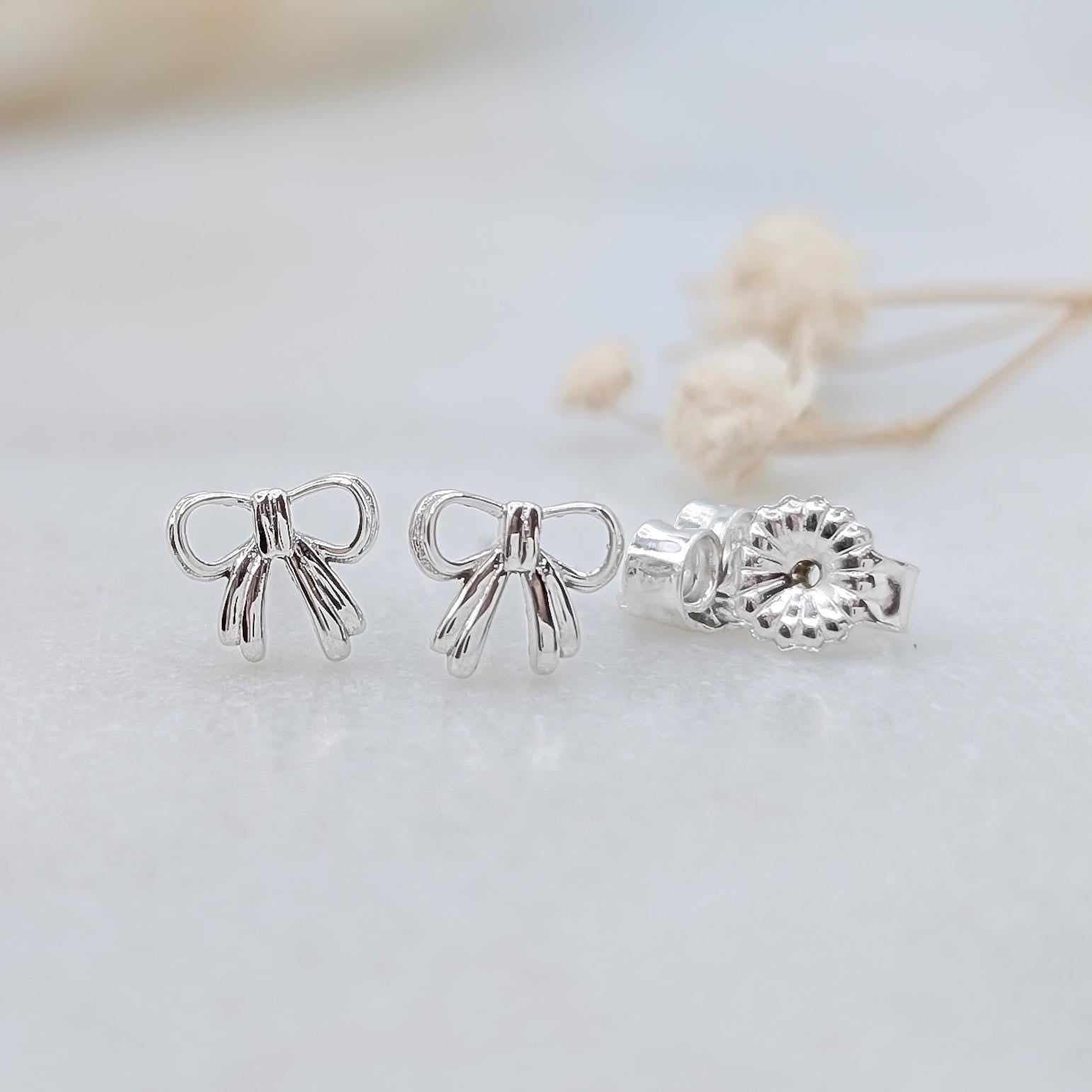 Mini Bow Studs - .925 Sterling Silver