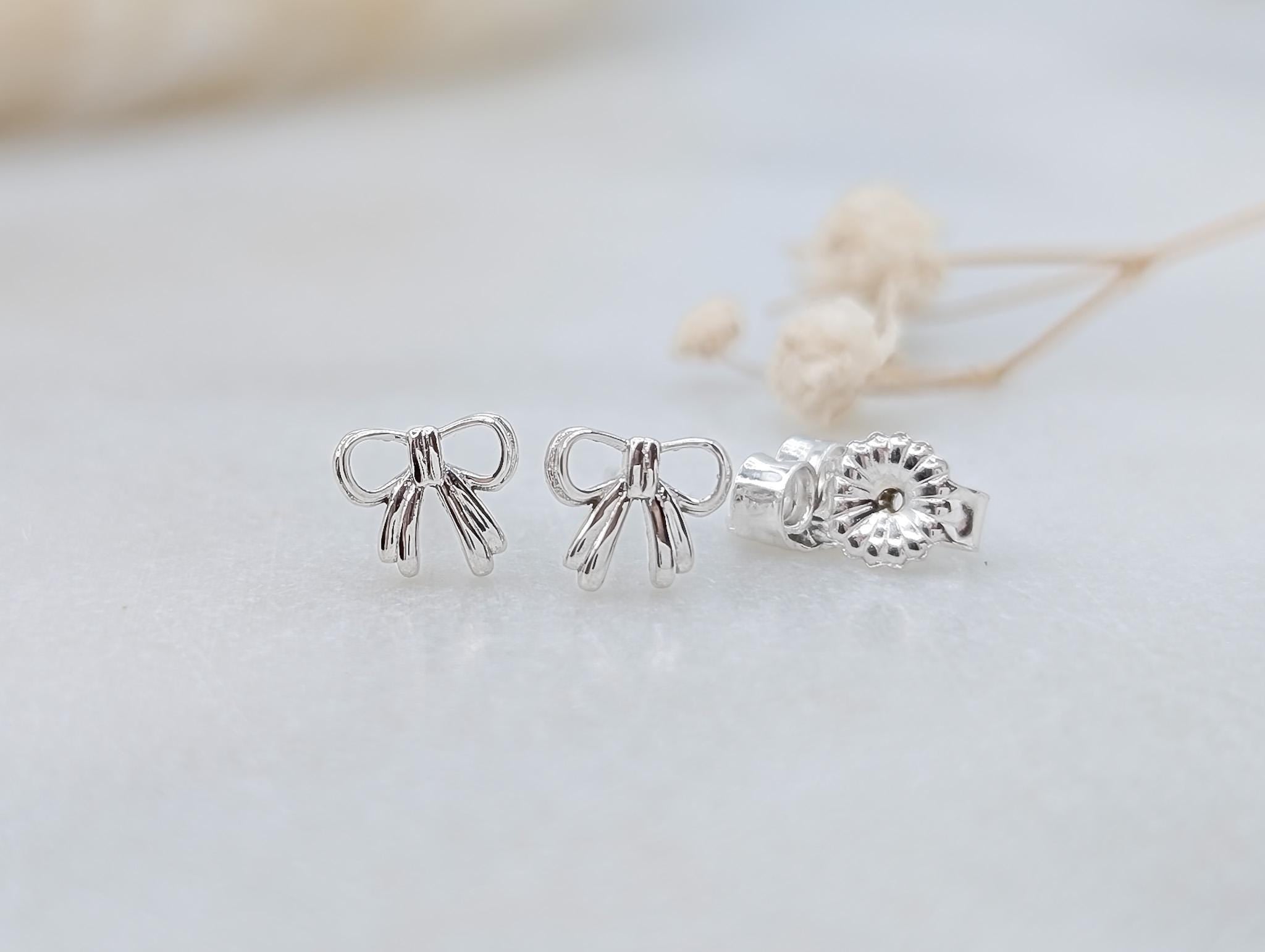 Mini Bow Studs - .925 Sterling Silver
