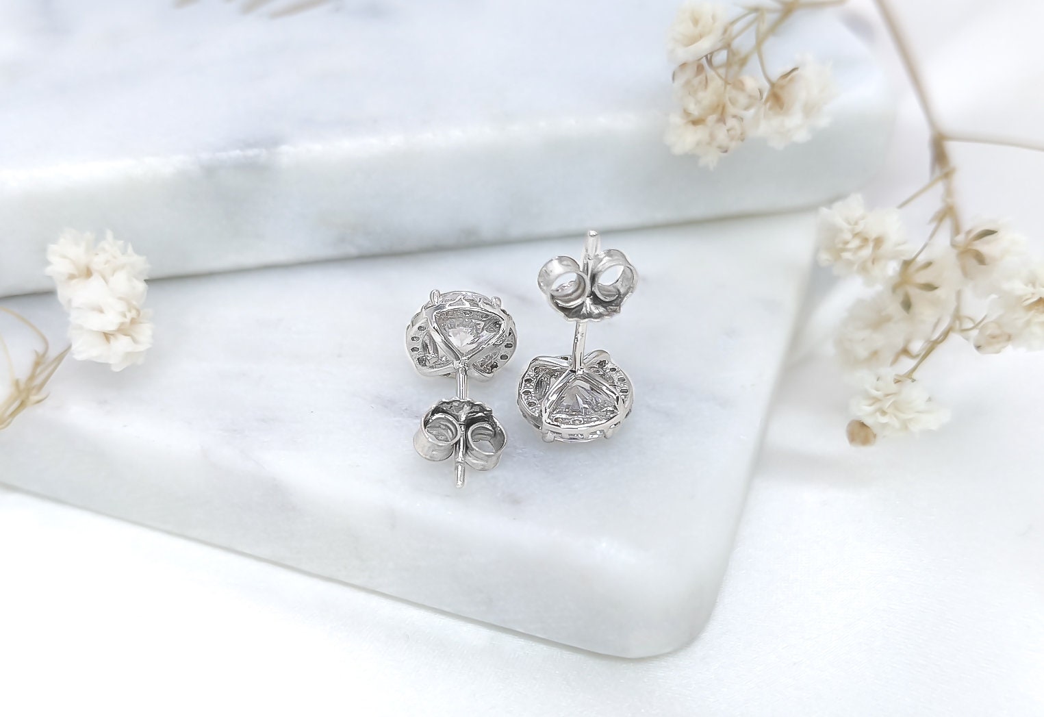 Halo Earrings - .925 Sterling Silver