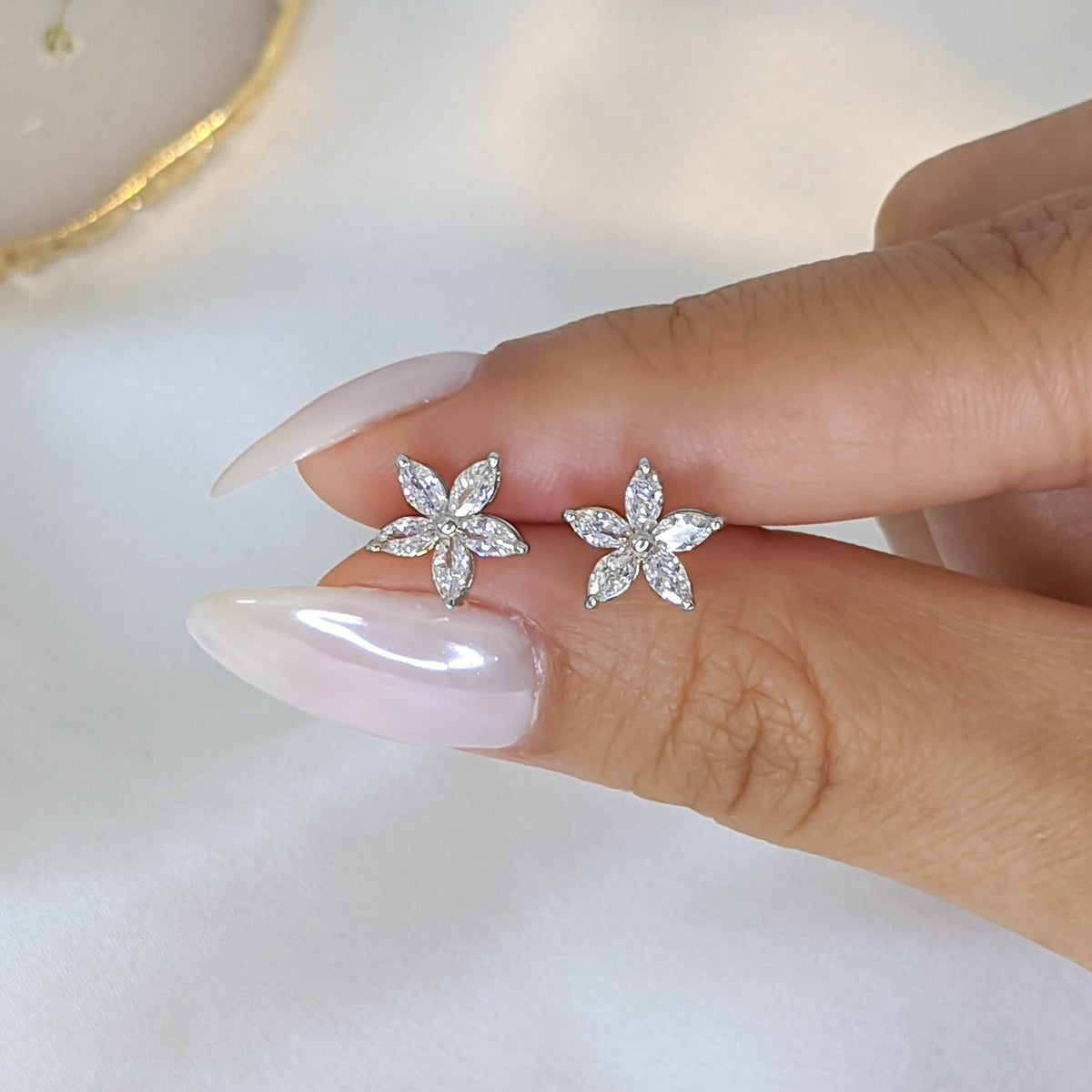 Lily Flower Earrings – .925 Sterling Silver