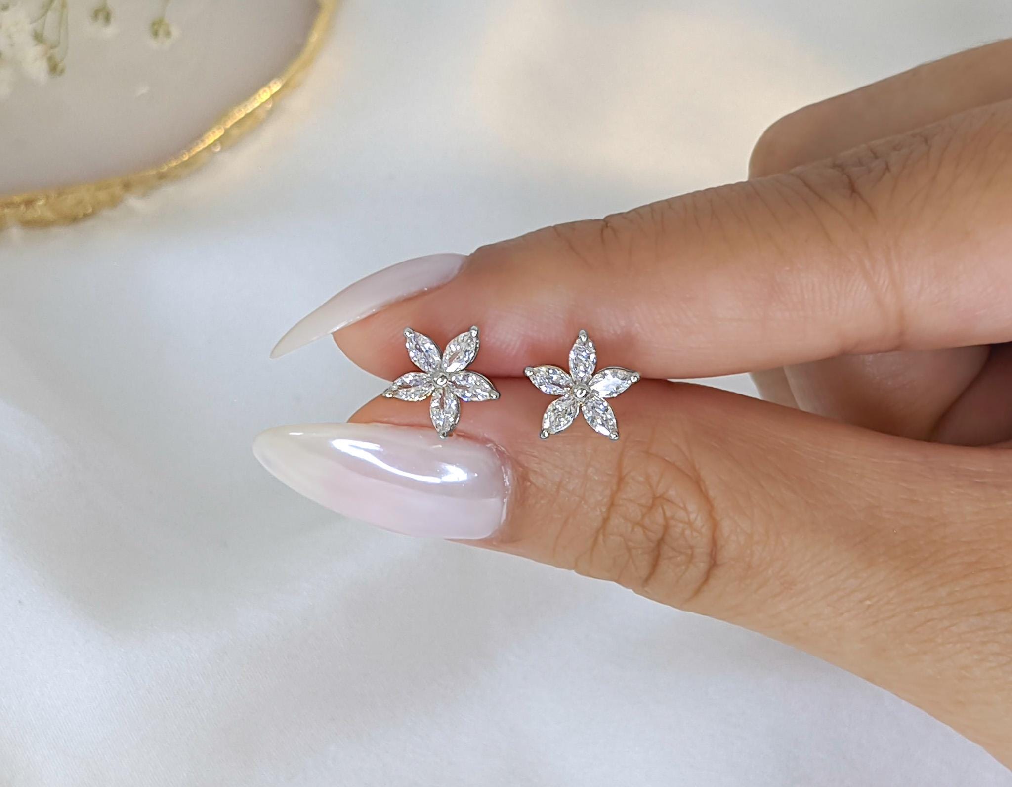 Lily Flower Earrings – .925 Sterling Silver