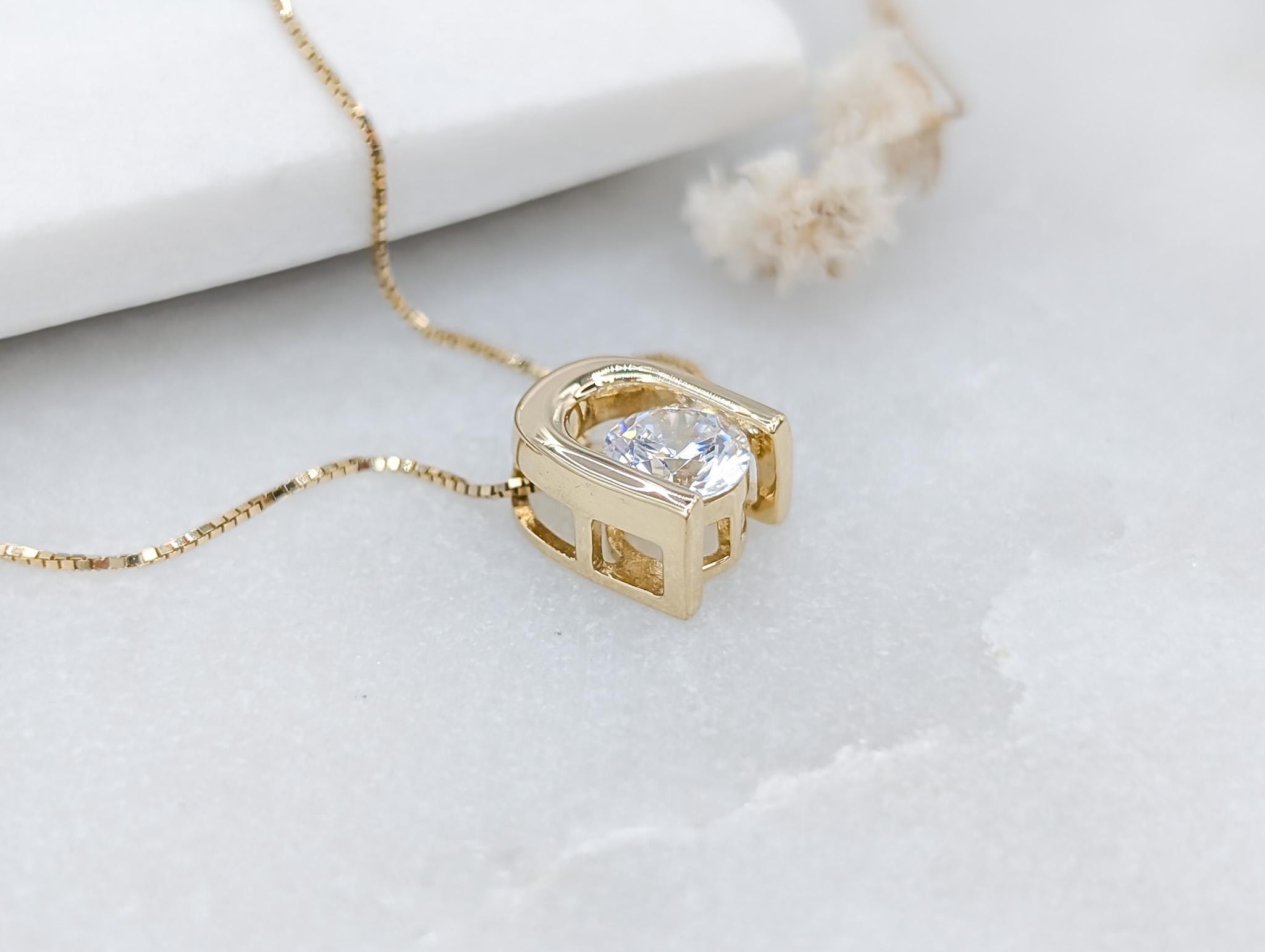 Floating Solitaire Pendant