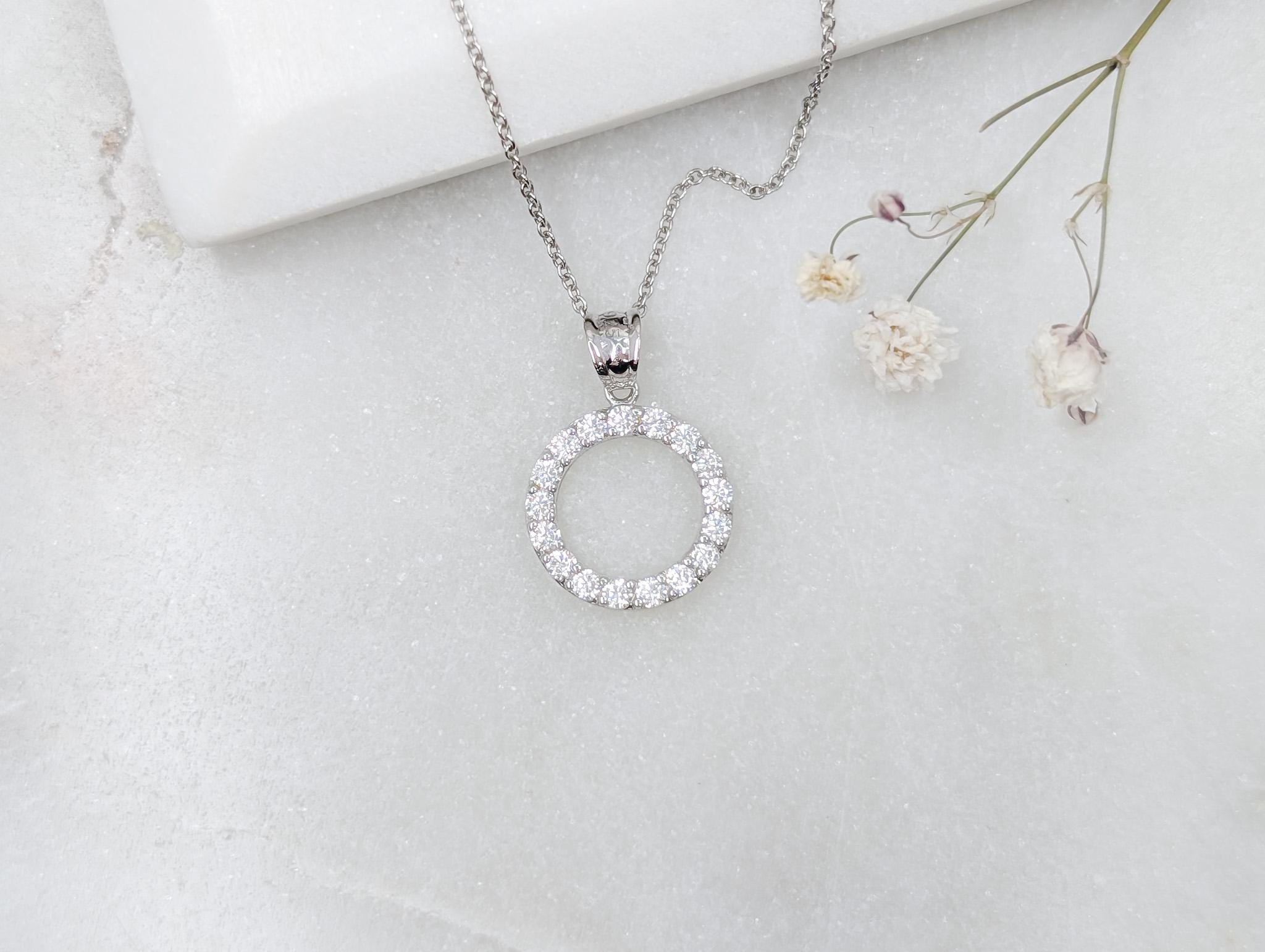 Eternity Circle Pendant - 925 Sterling Silver