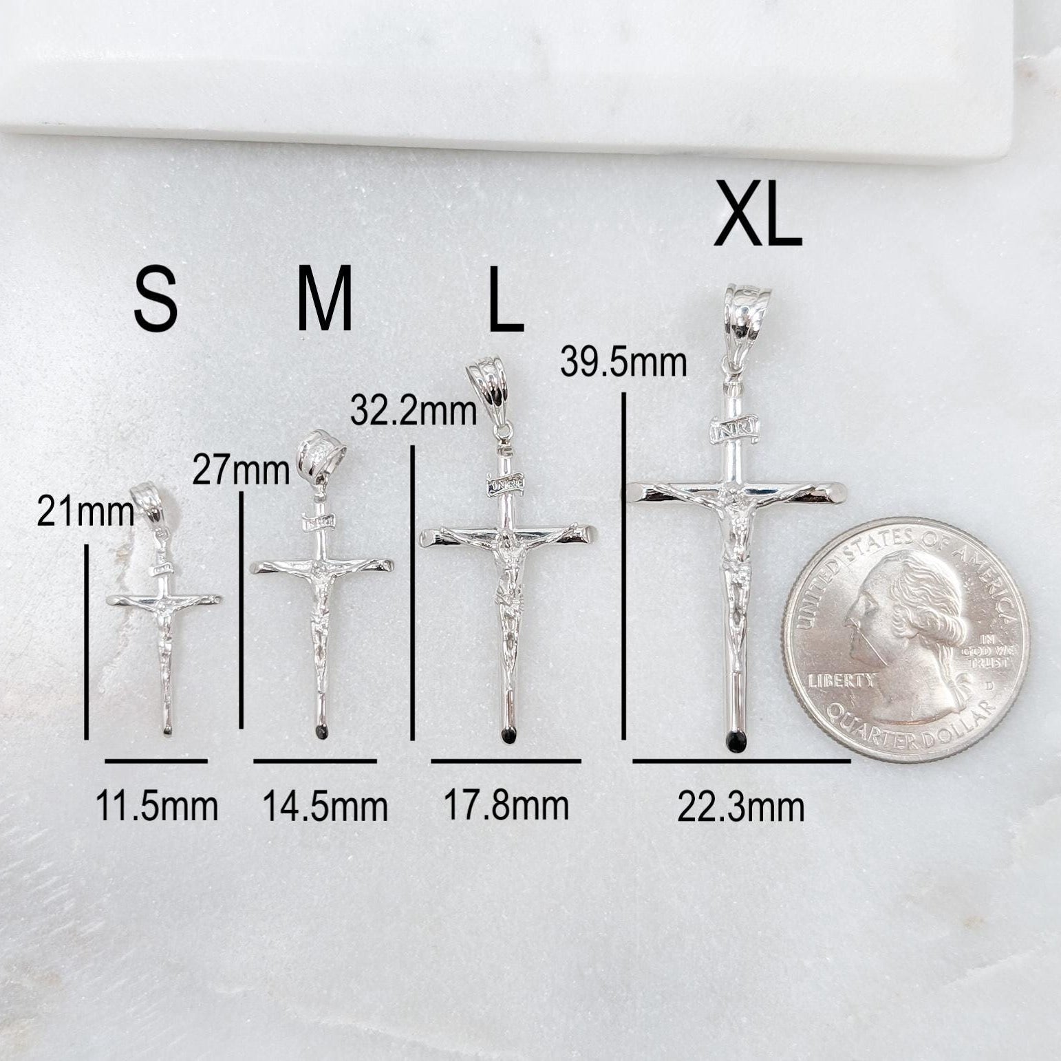 Crucifix Cross Pendant – .925 Sterling Silver