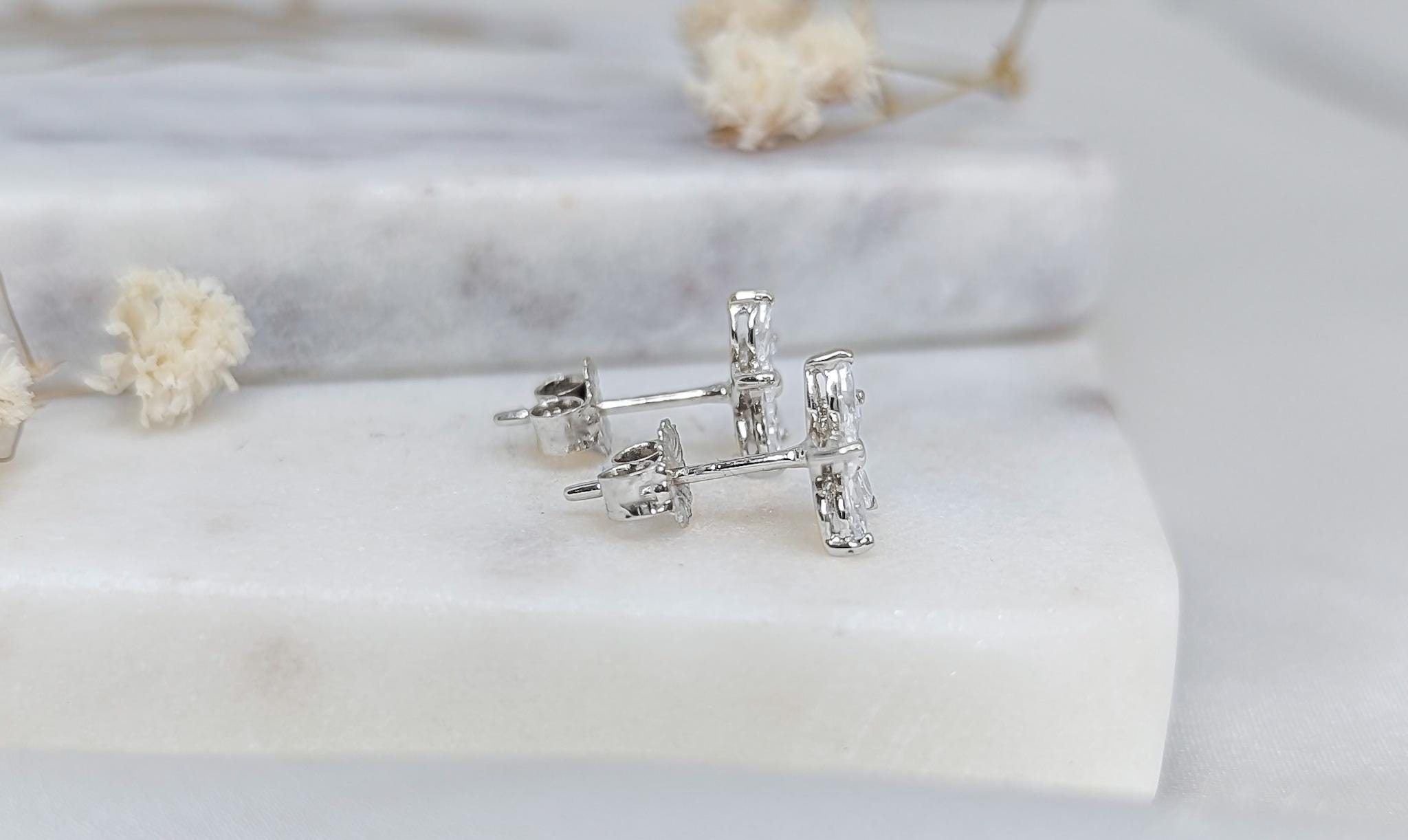 Lily Flower Earrings – .925 Sterling Silver