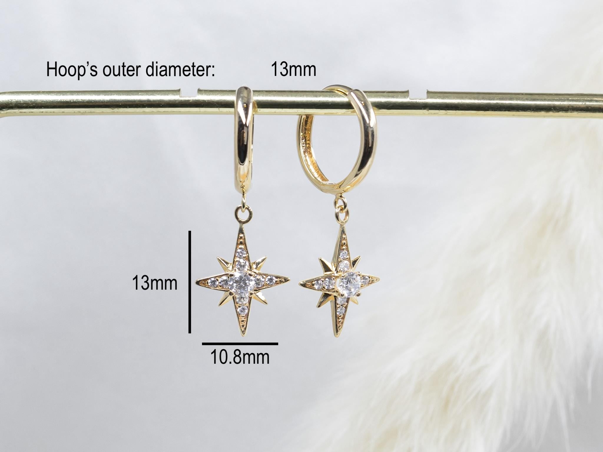 Ethereal  North Star Hoop Earrings