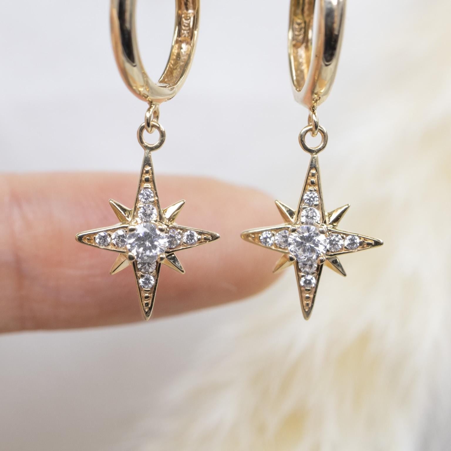 Ethereal  North Star Hoop Earrings