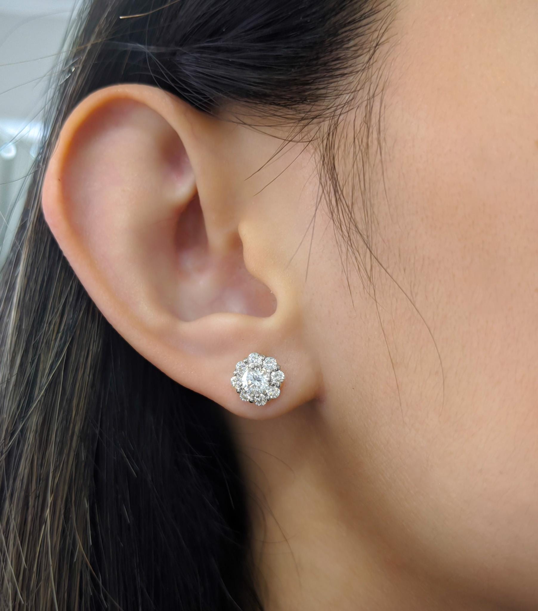 Floral Cluster Earrings - .925 Sterling Silver