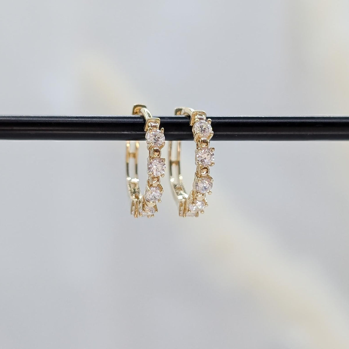 Gold Pavé Hoop Earrings