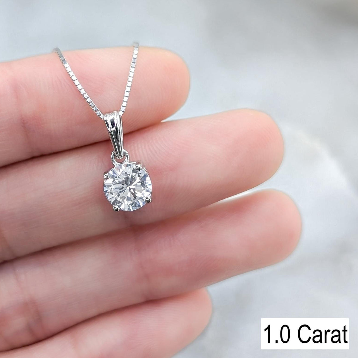Lab Diamond Solitaire Pendant