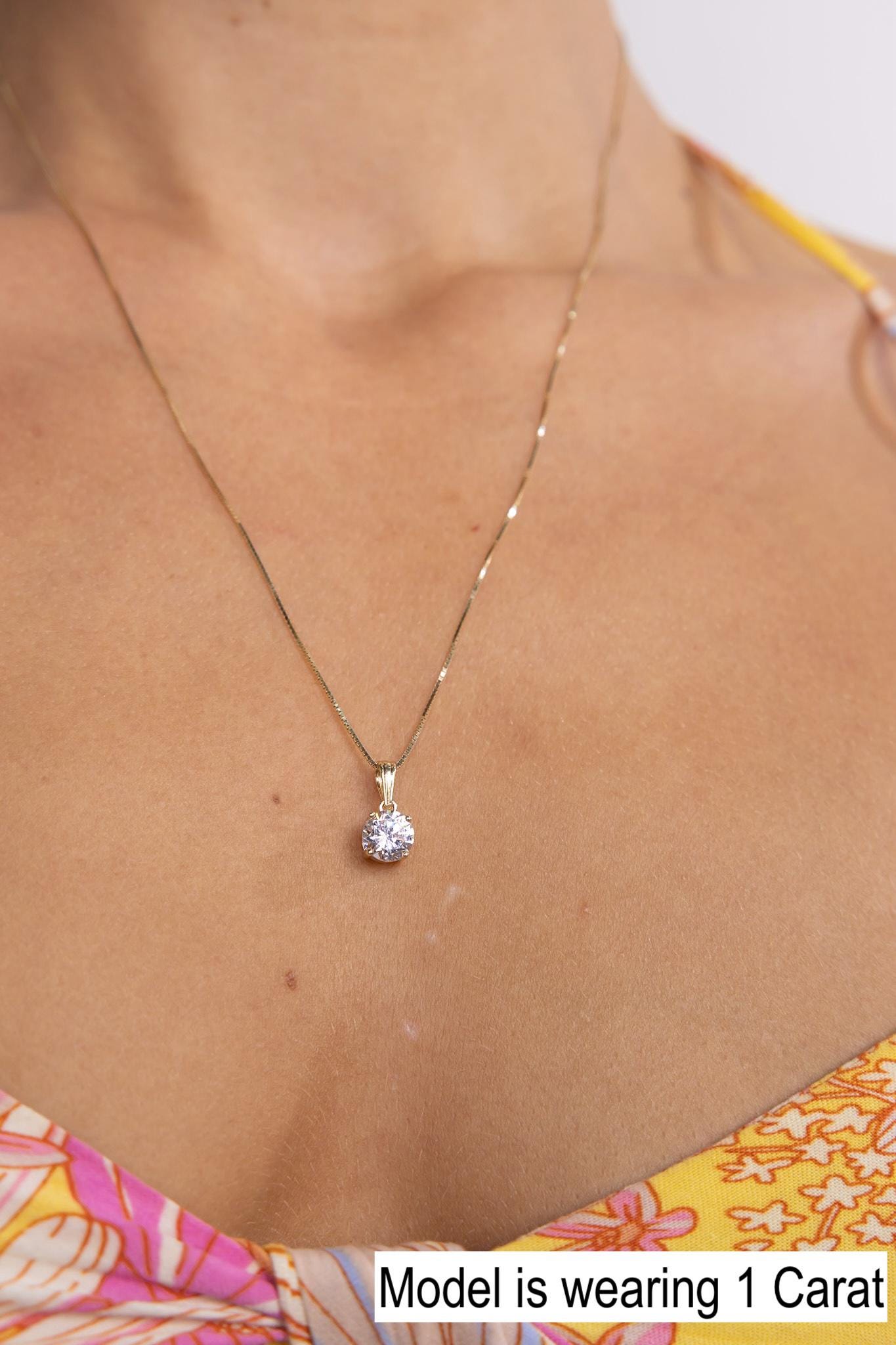 Lab Diamond Solitaire Pendant