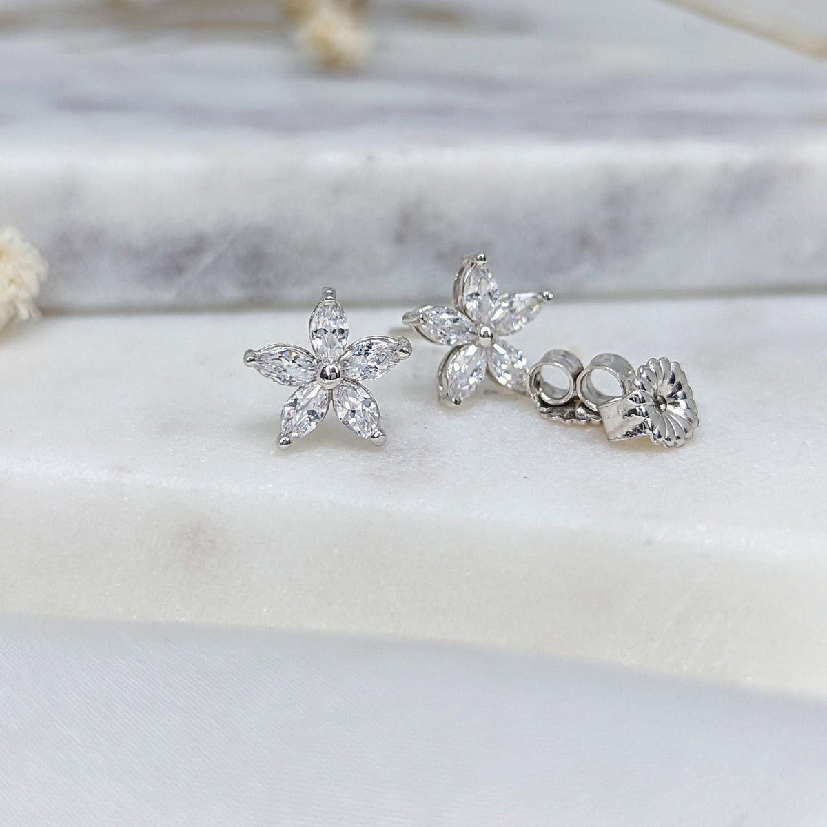 Lily Flower Earrings – .925 Sterling Silver