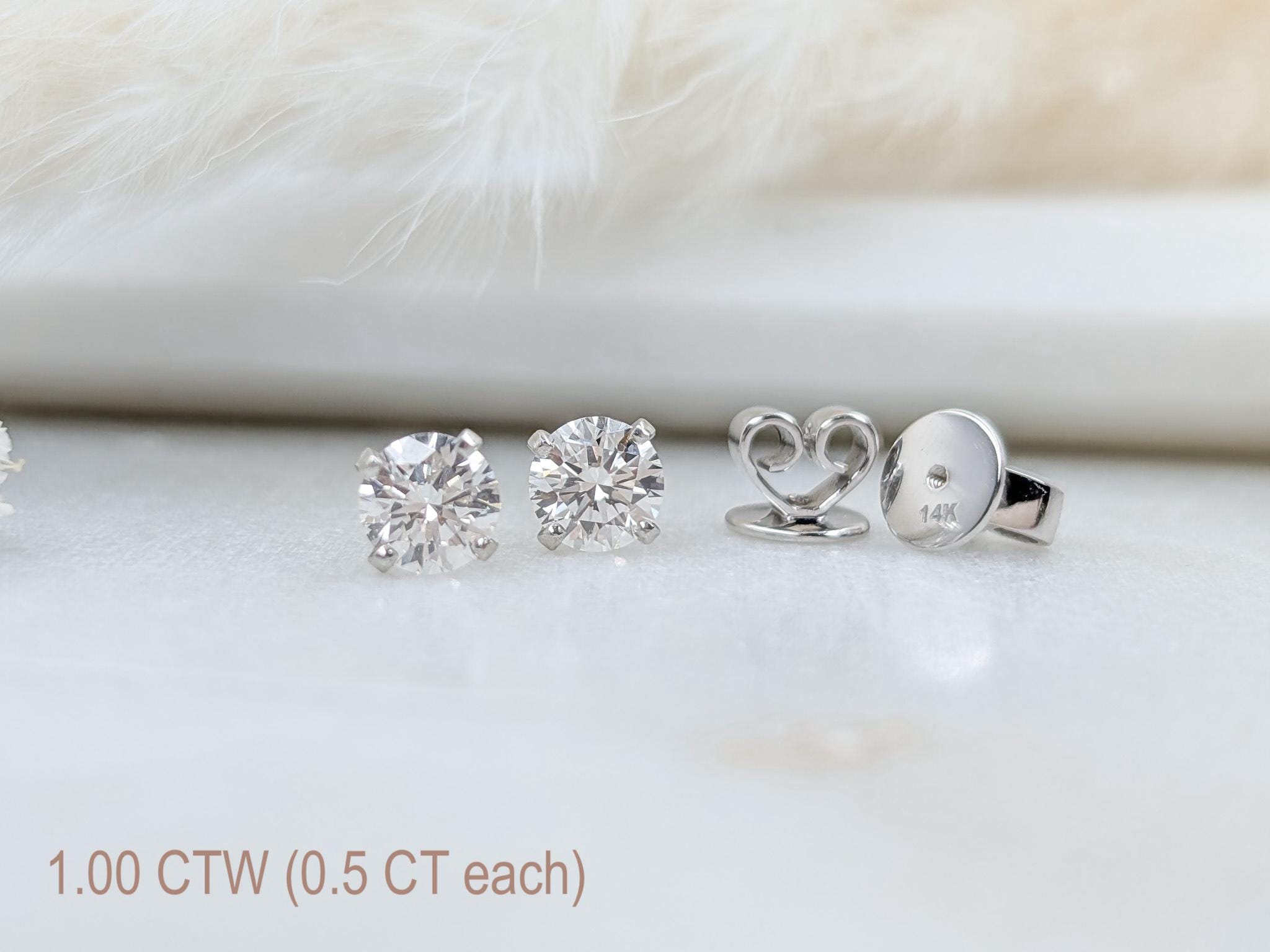 1 CTW Lab Grown Diamond Stud Earrings
