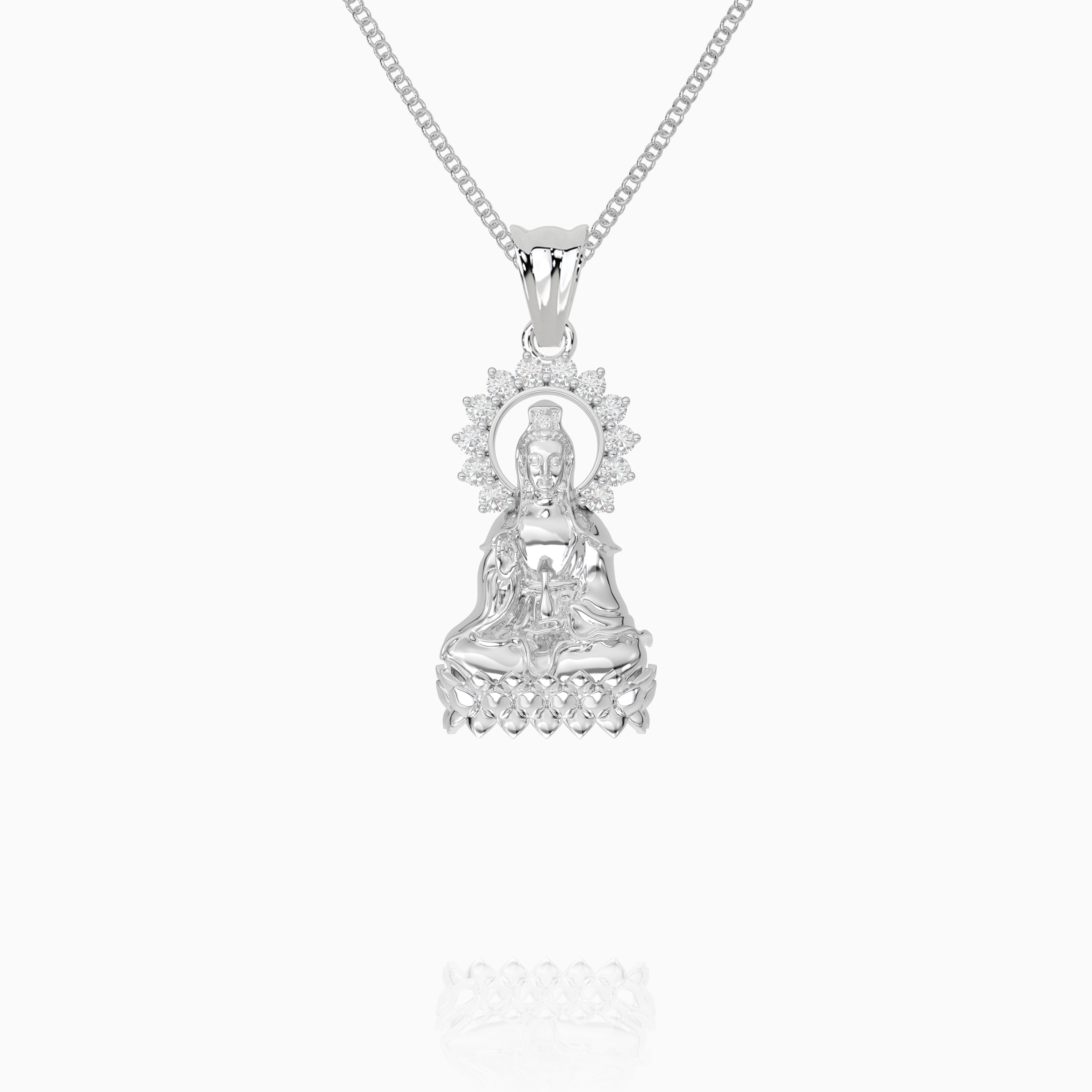 Lady Buddha Pendant - 925 Sterling Silver