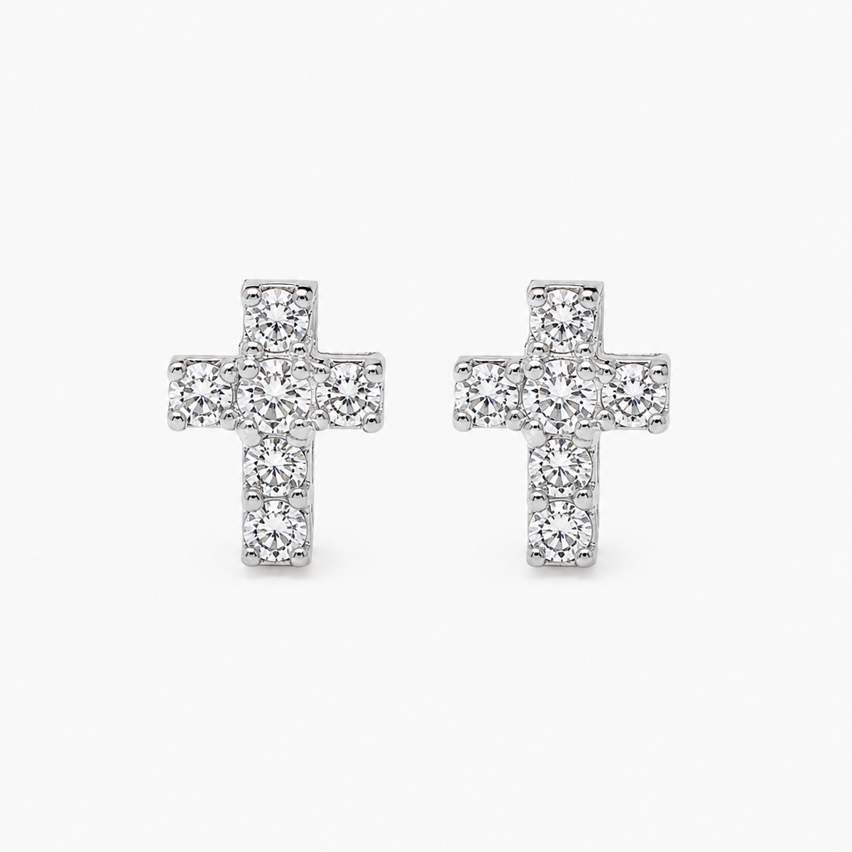 Mini Cross Earrings - .925 Sterling Silver