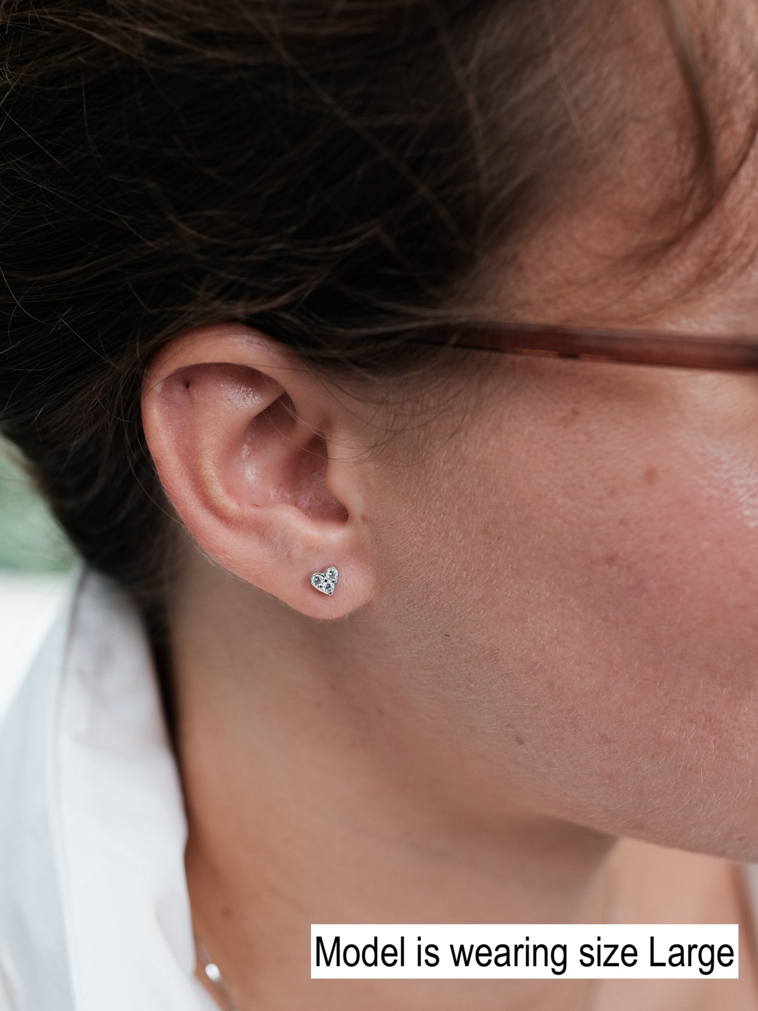 Dainty Pavé Heart Stud