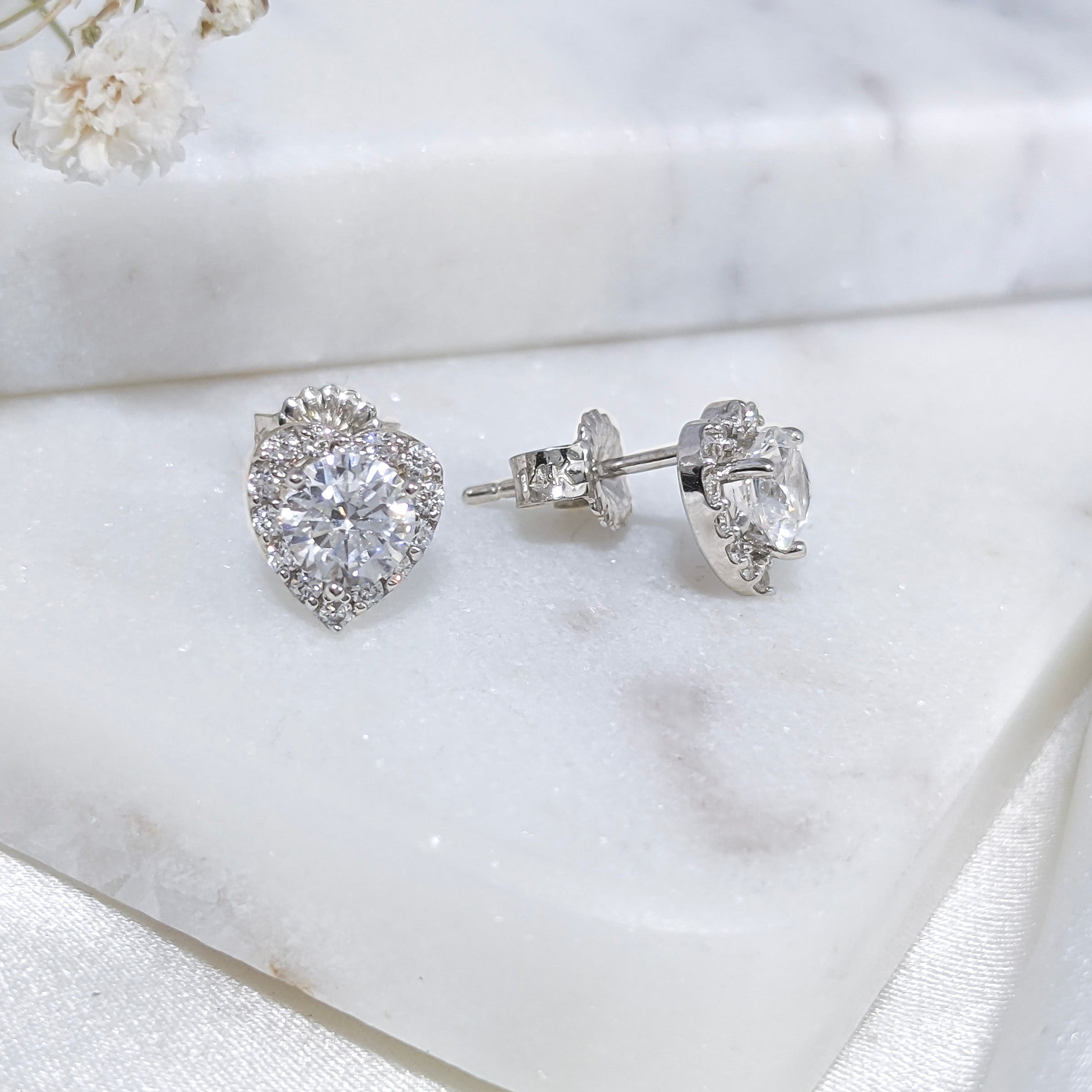 Halo Heart Earrings
