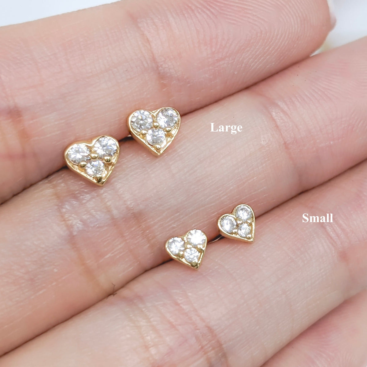 Dainty Pavé Heart Stud