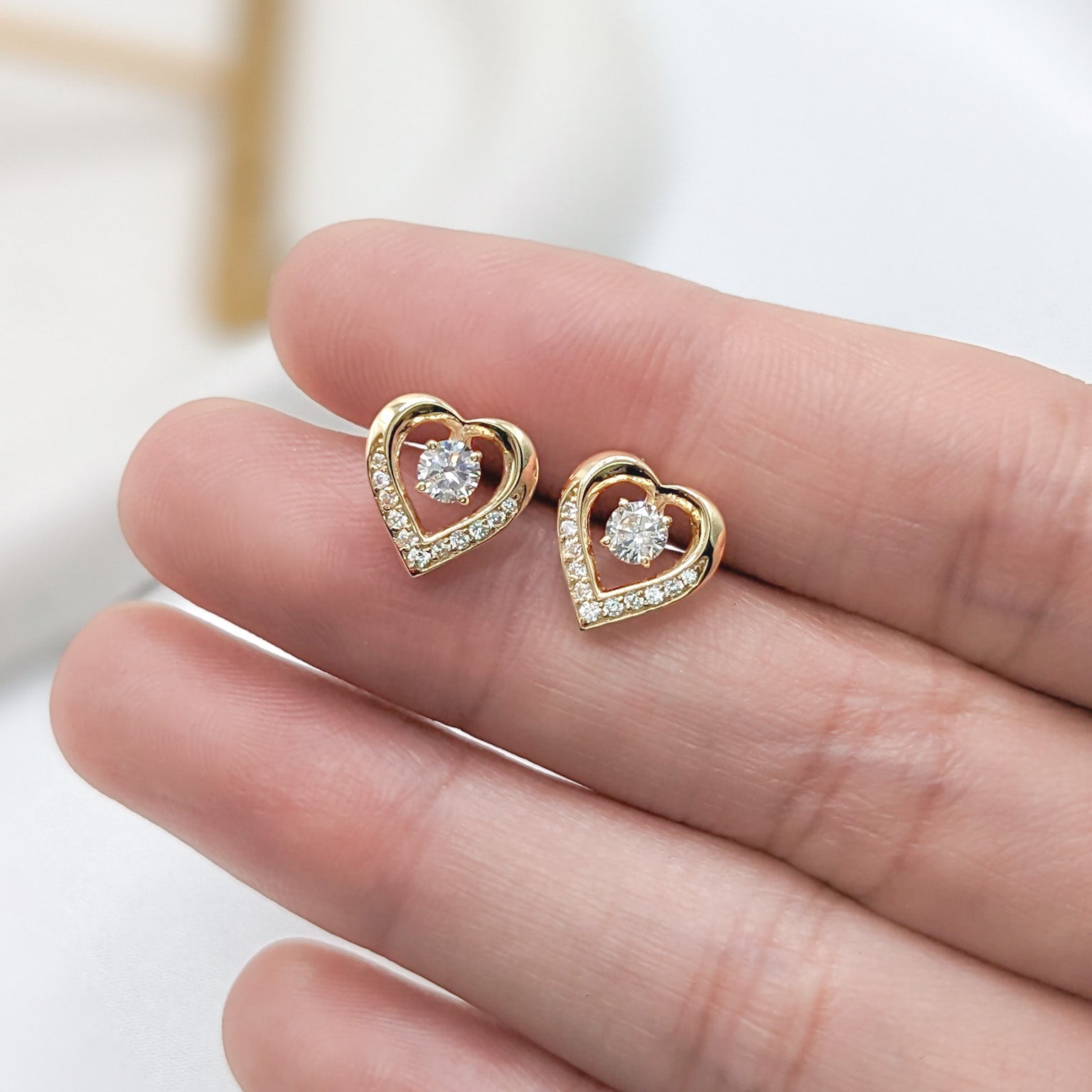 Pavé Heart Earrings