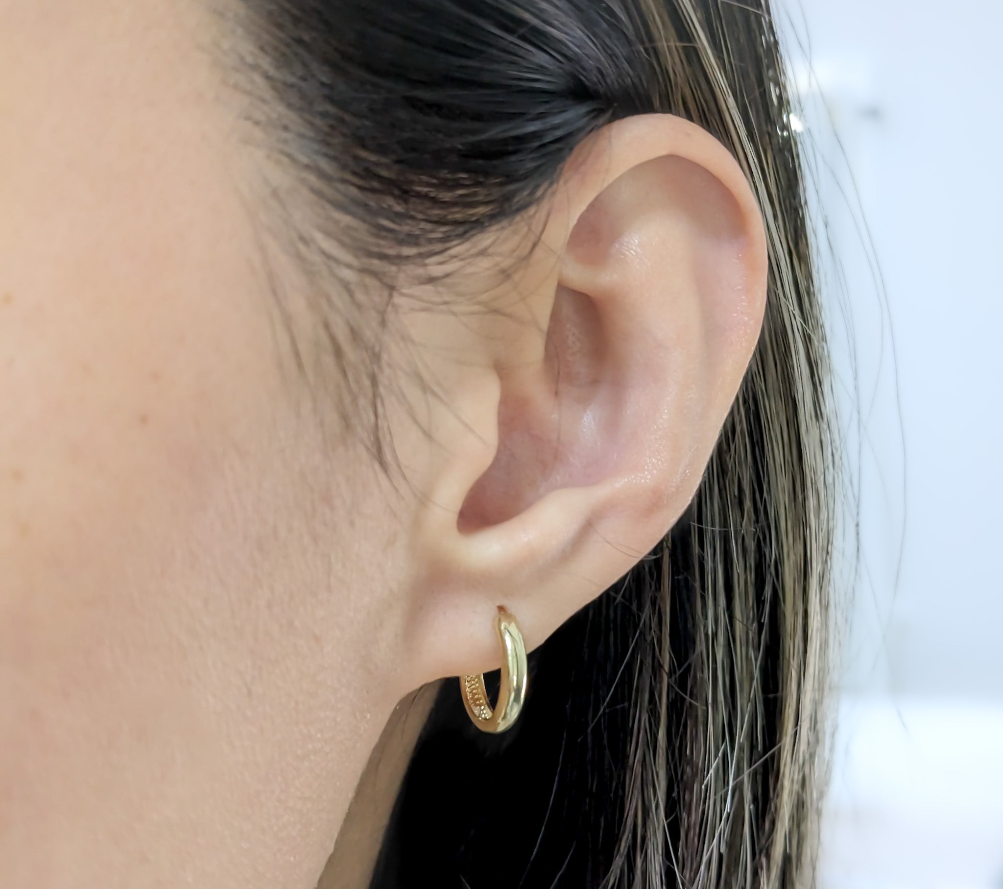 Large Gold Hoop Earrings- 14mm