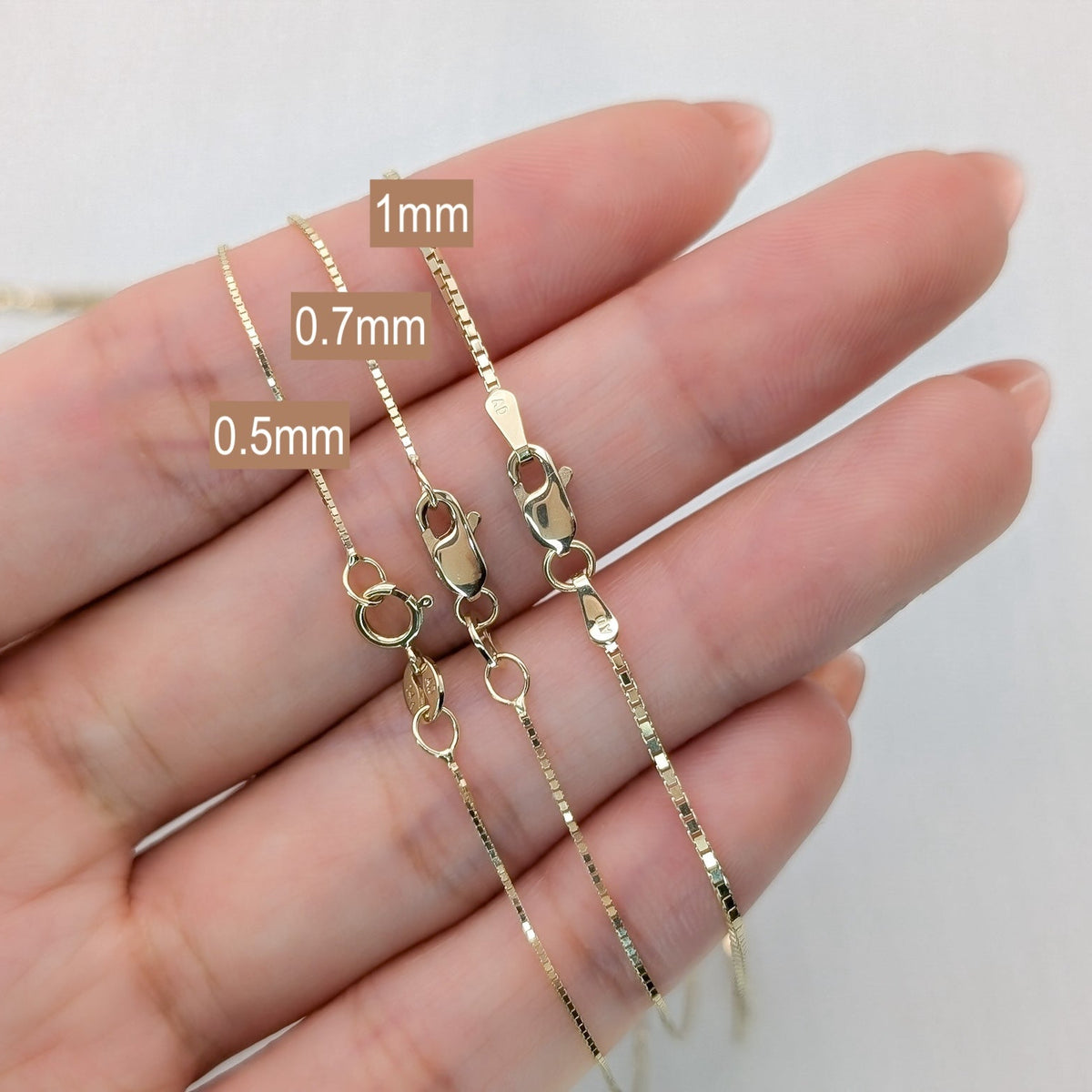 Gold Box Chain Necklace