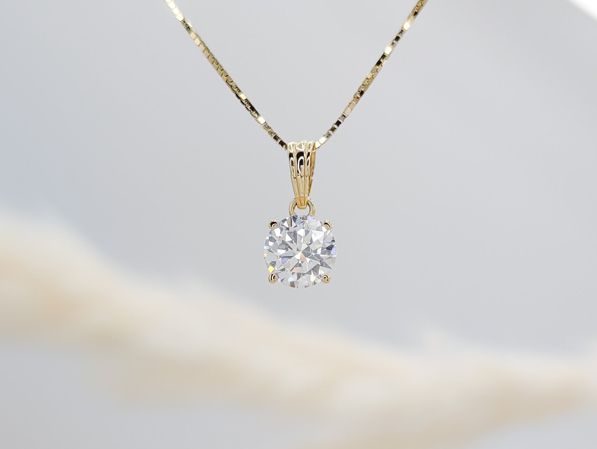 Lab Diamond Solitaire Pendant