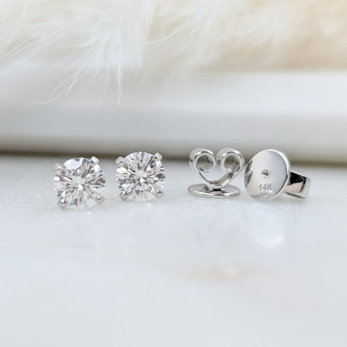 2 CTW Lab Grown Diamond Stud Earrings