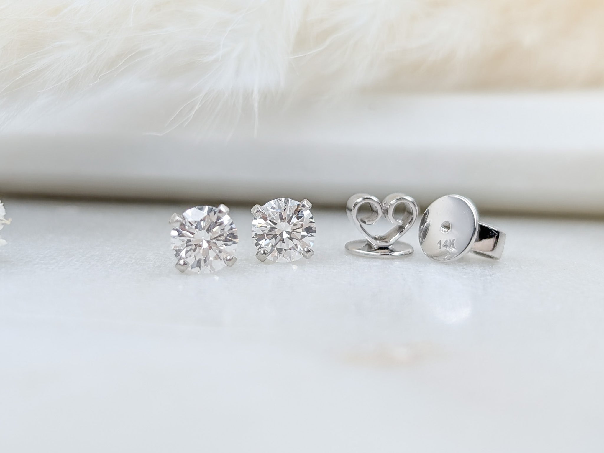 2 CTW Lab Grown Diamond Stud Earrings