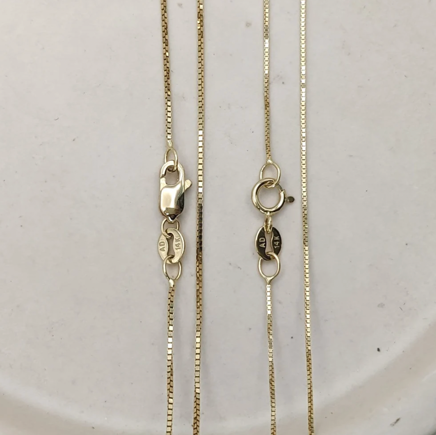 Gold Box Chain Necklace: add-on