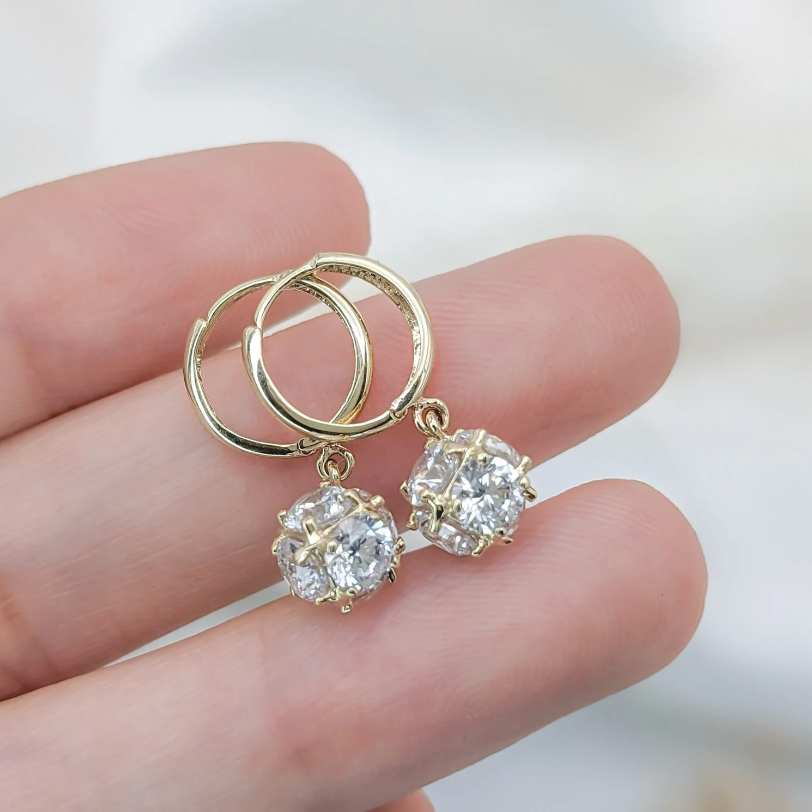 Disco Ball Hoop Earring