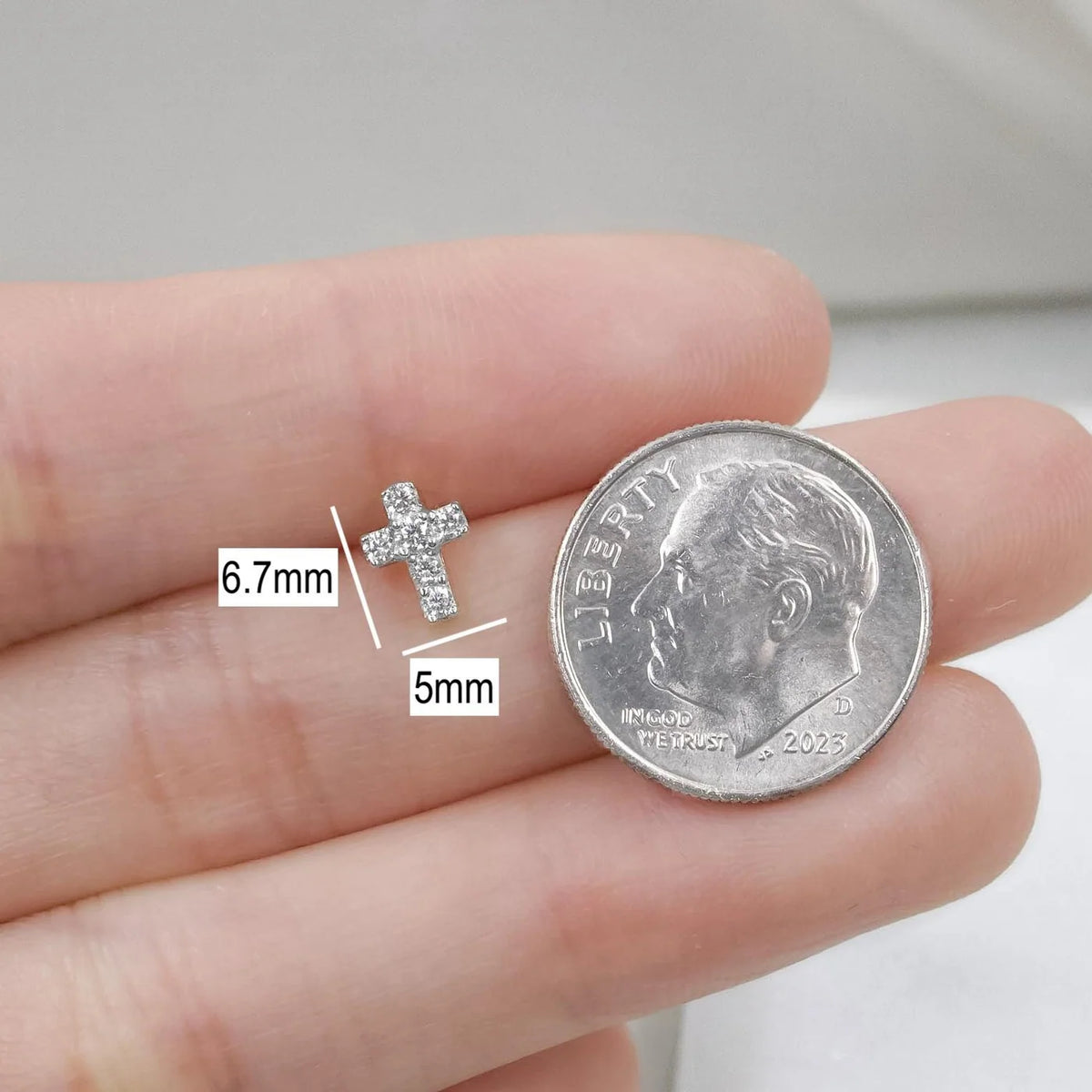 Mini Cross Earrings - .925 Sterling Silver