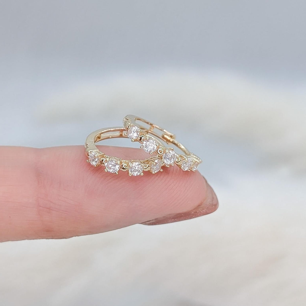 Gold Pavé Hoop Earrings